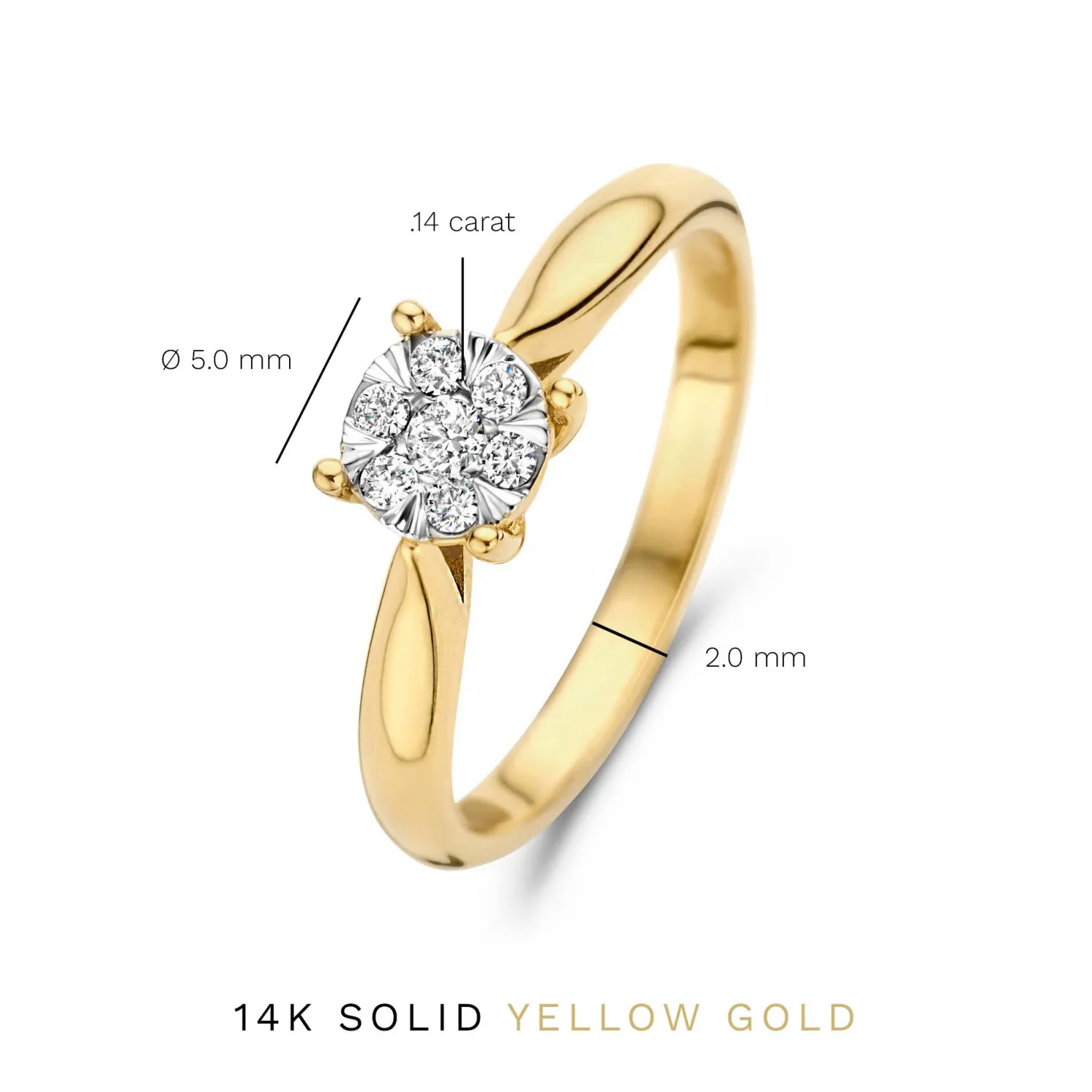 Fashion De la Paix Hanaé 14 karaat gouden ring met diamant 0.14 karaat Diamanten Ringen | Diamanten Ringen