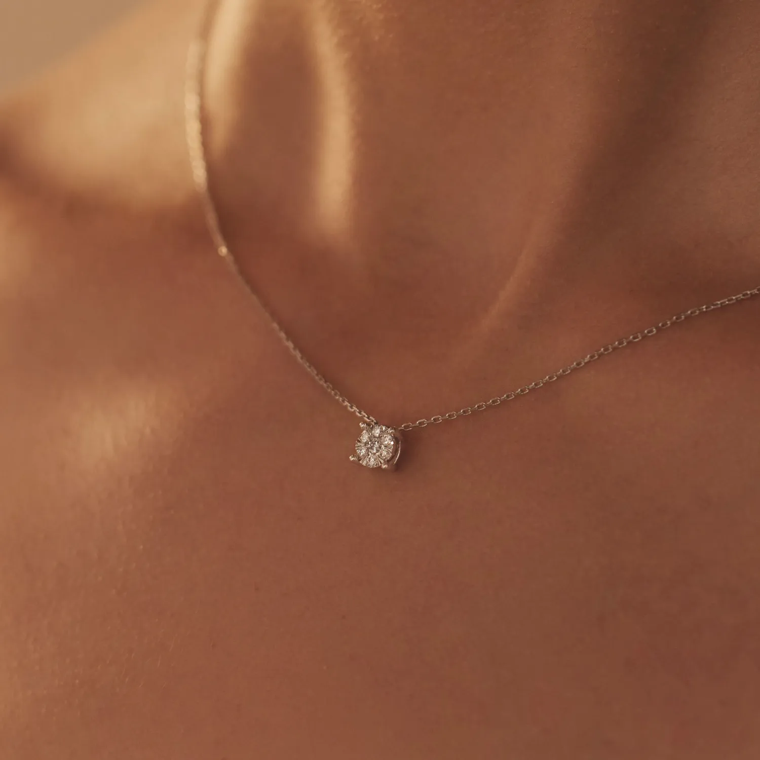 Online De la Paix Hanaé 14 karaat witgouden collier met diamant 0.14 karaat Witgouden Colliers | Diamanten Colliers