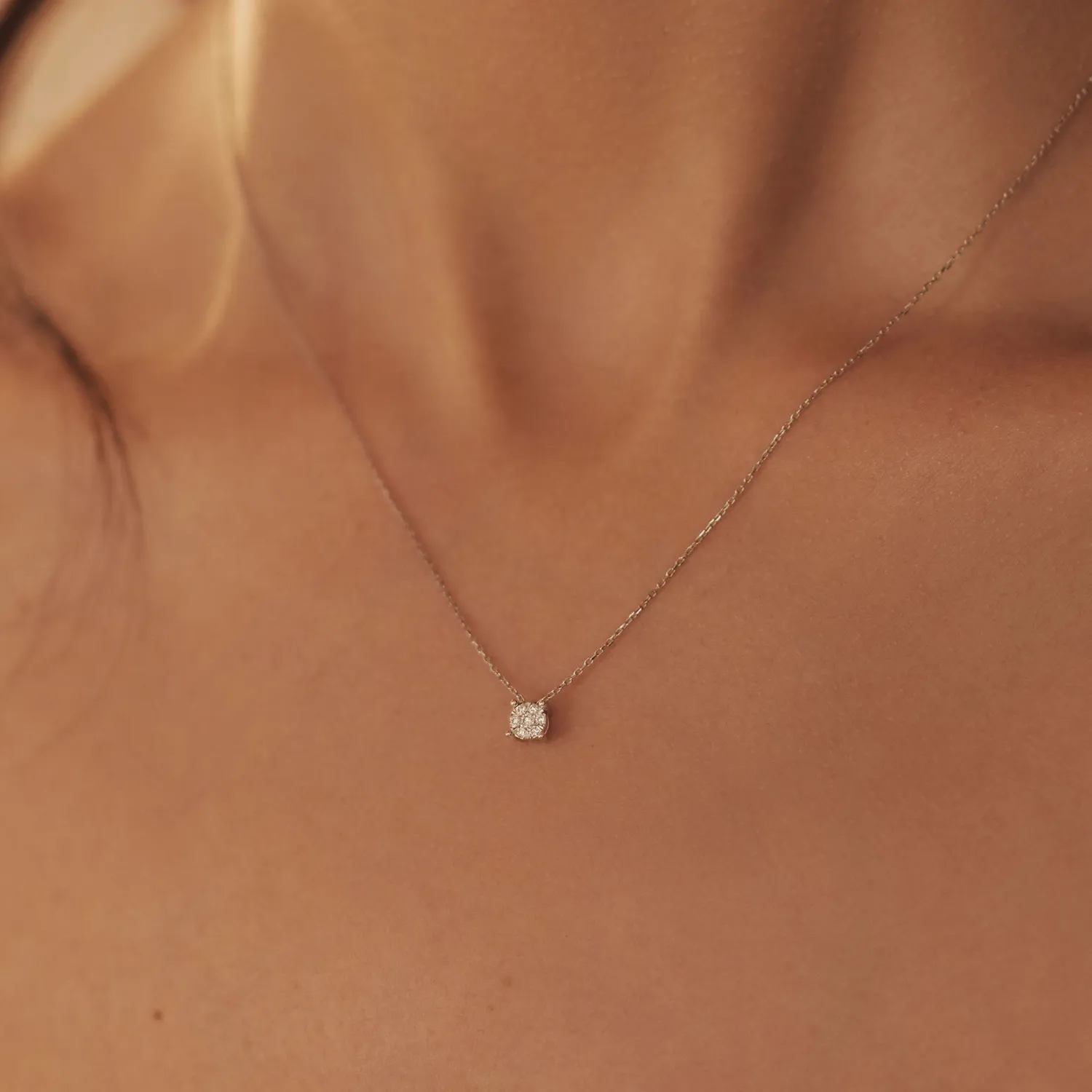 Shop De la Paix Hanaé 14 karaat witgouden collier met diamant 0.08 karaat Witgouden Colliers | Diamanten Colliers