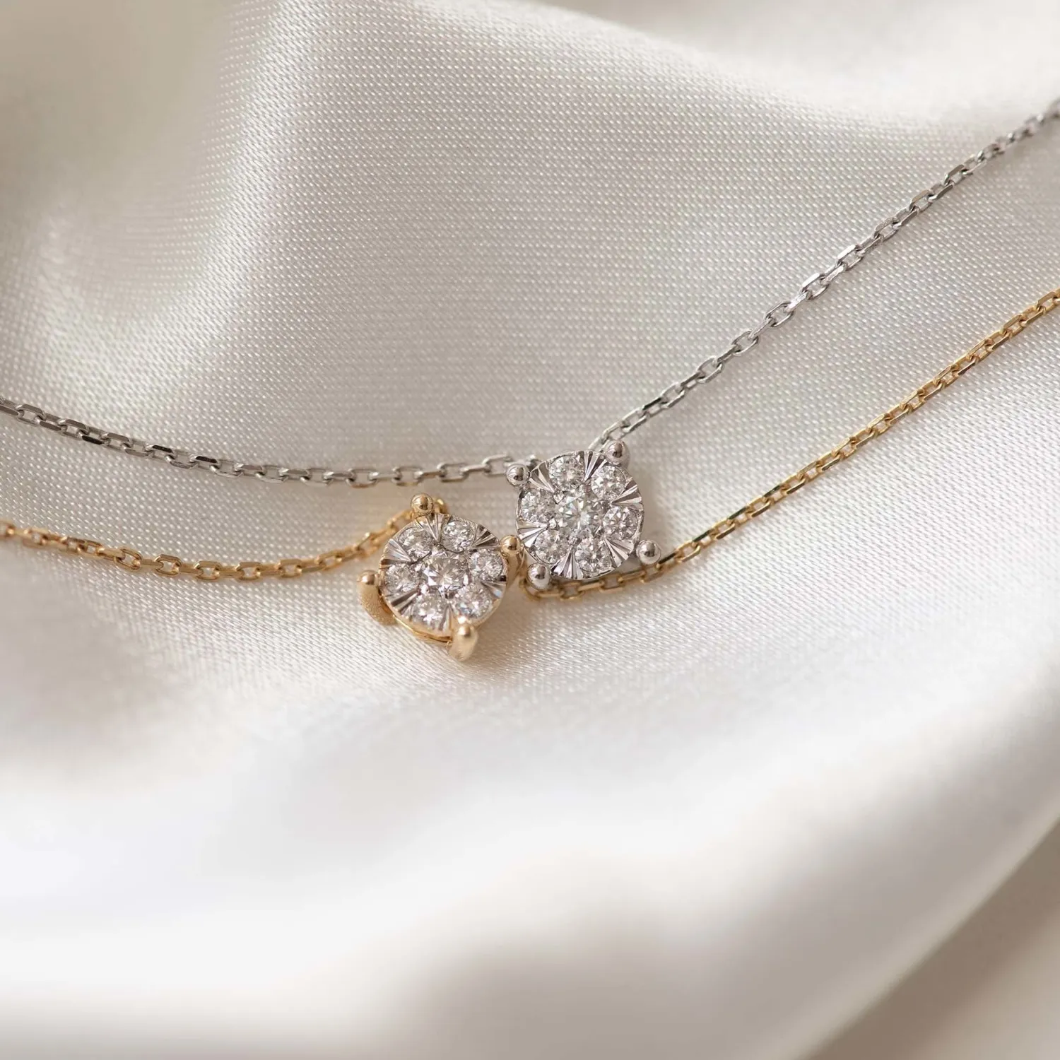 Online De la Paix Hanaé 14 karaat witgouden collier met diamant 0.14 karaat Witgouden Colliers | Diamanten Colliers