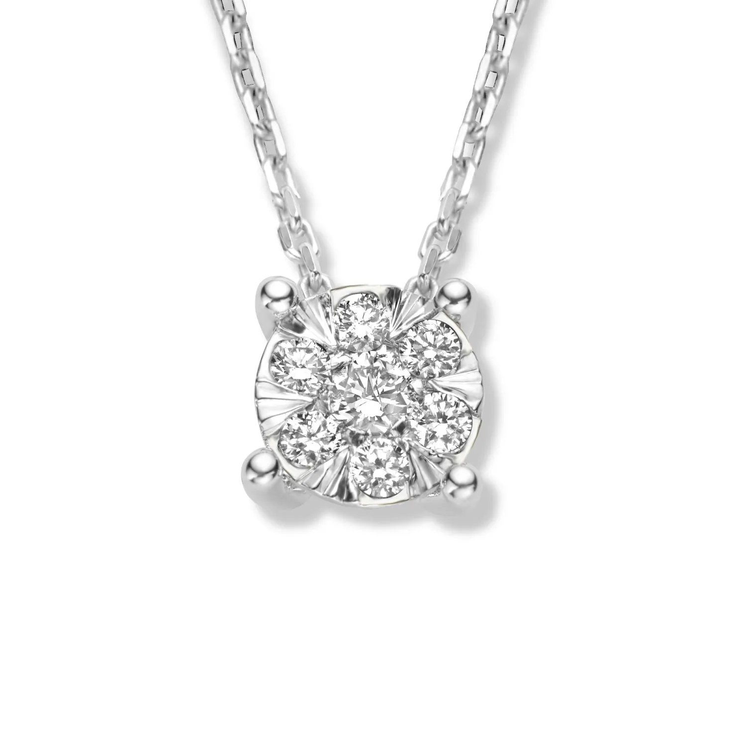 Online De la Paix Hanaé 14 karaat witgouden collier met diamant 0.14 karaat Witgouden Colliers | Diamanten Colliers