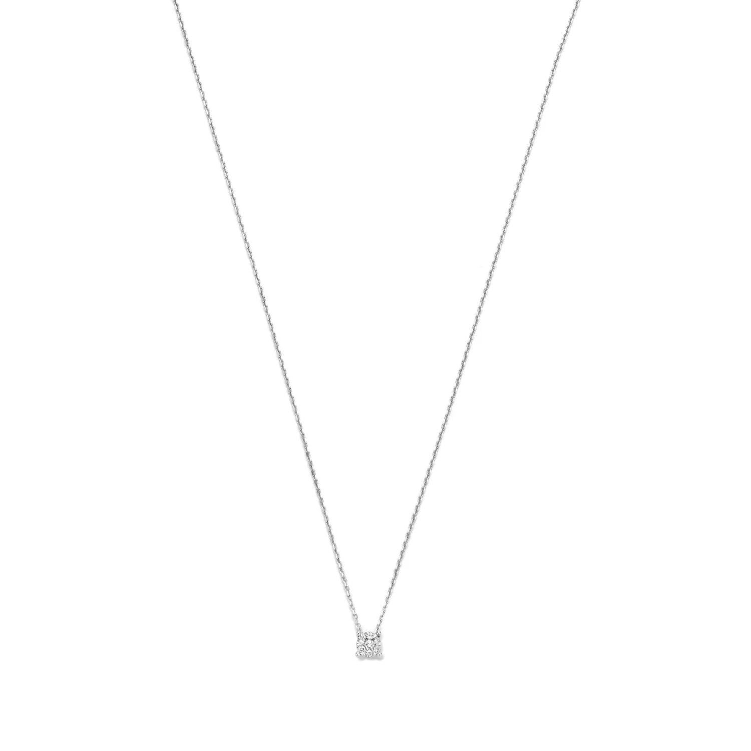Shop De la Paix Hanaé 14 karaat witgouden collier met diamant 0.08 karaat Witgouden Colliers | Diamanten Colliers