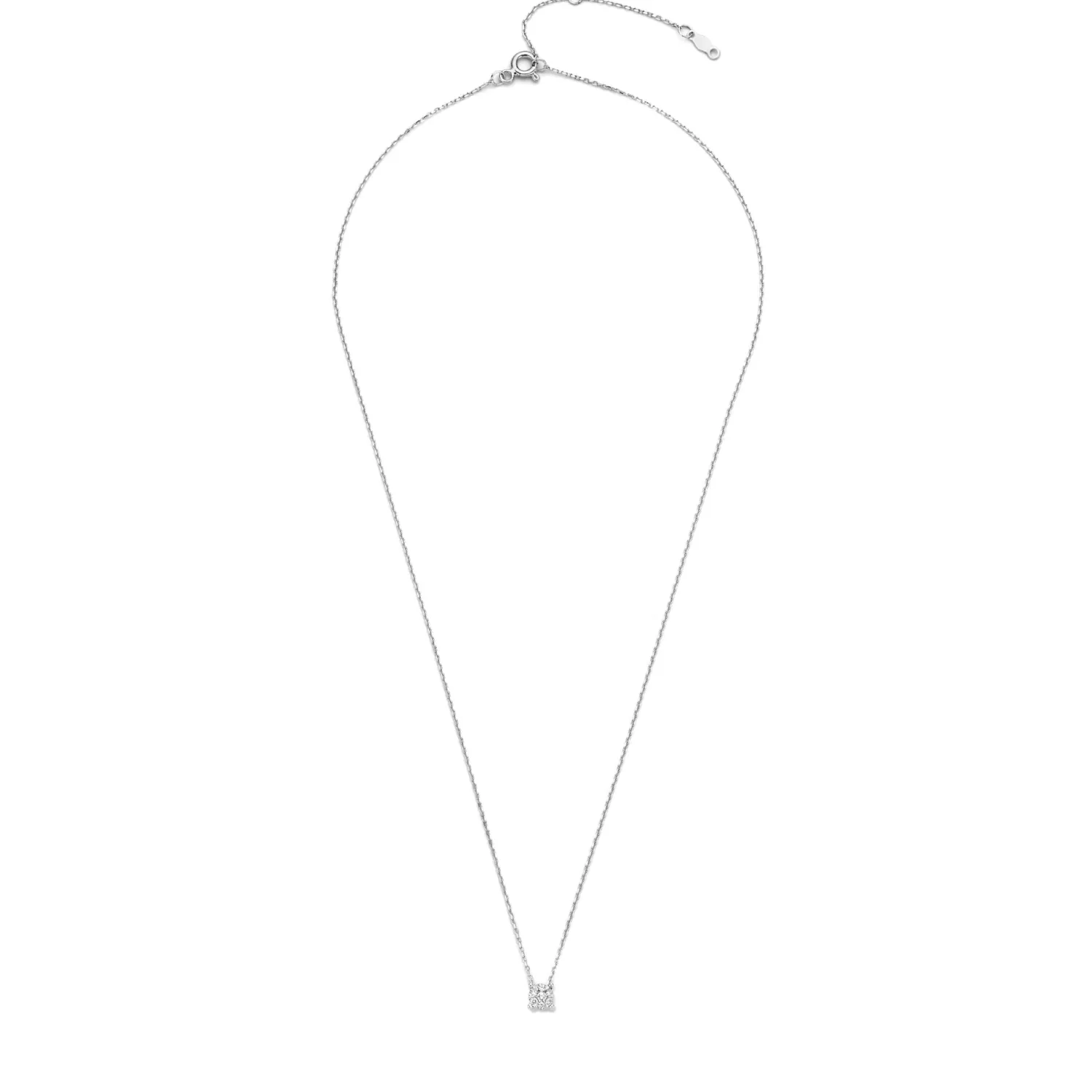 Shop De la Paix Hanaé 14 karaat witgouden collier met diamant 0.08 karaat Witgouden Colliers | Diamanten Colliers