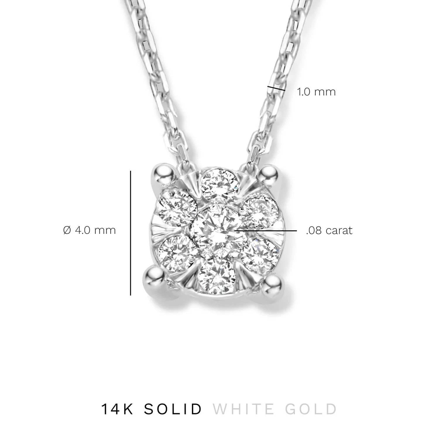 Shop De la Paix Hanaé 14 karaat witgouden collier met diamant 0.08 karaat Witgouden Colliers | Diamanten Colliers
