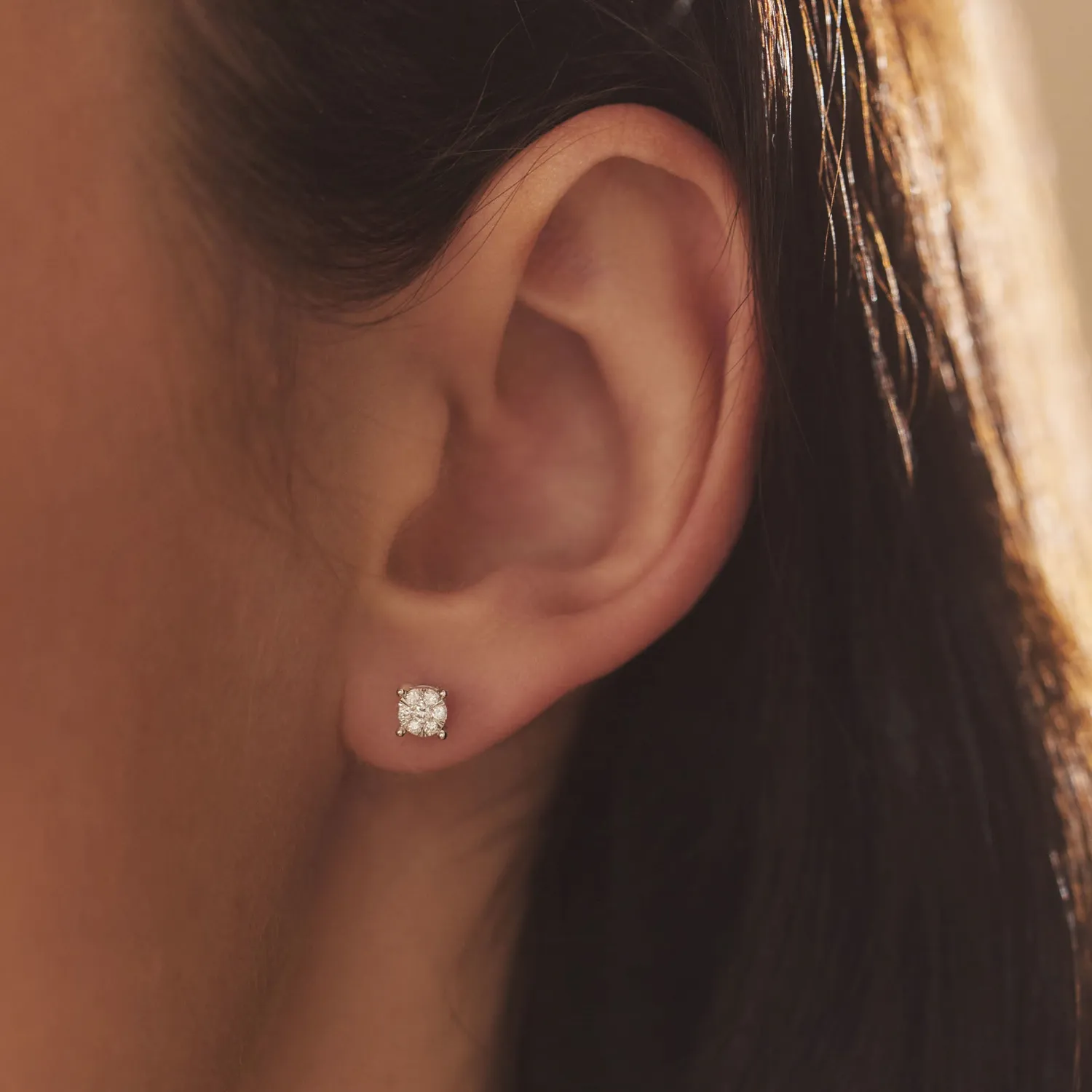 Clearance De la Paix Hanaé 14 karaat witgouden oorknoppen met diamant 0.16 karaat Witgouden Oorbellen | Diamanten Oorbellen