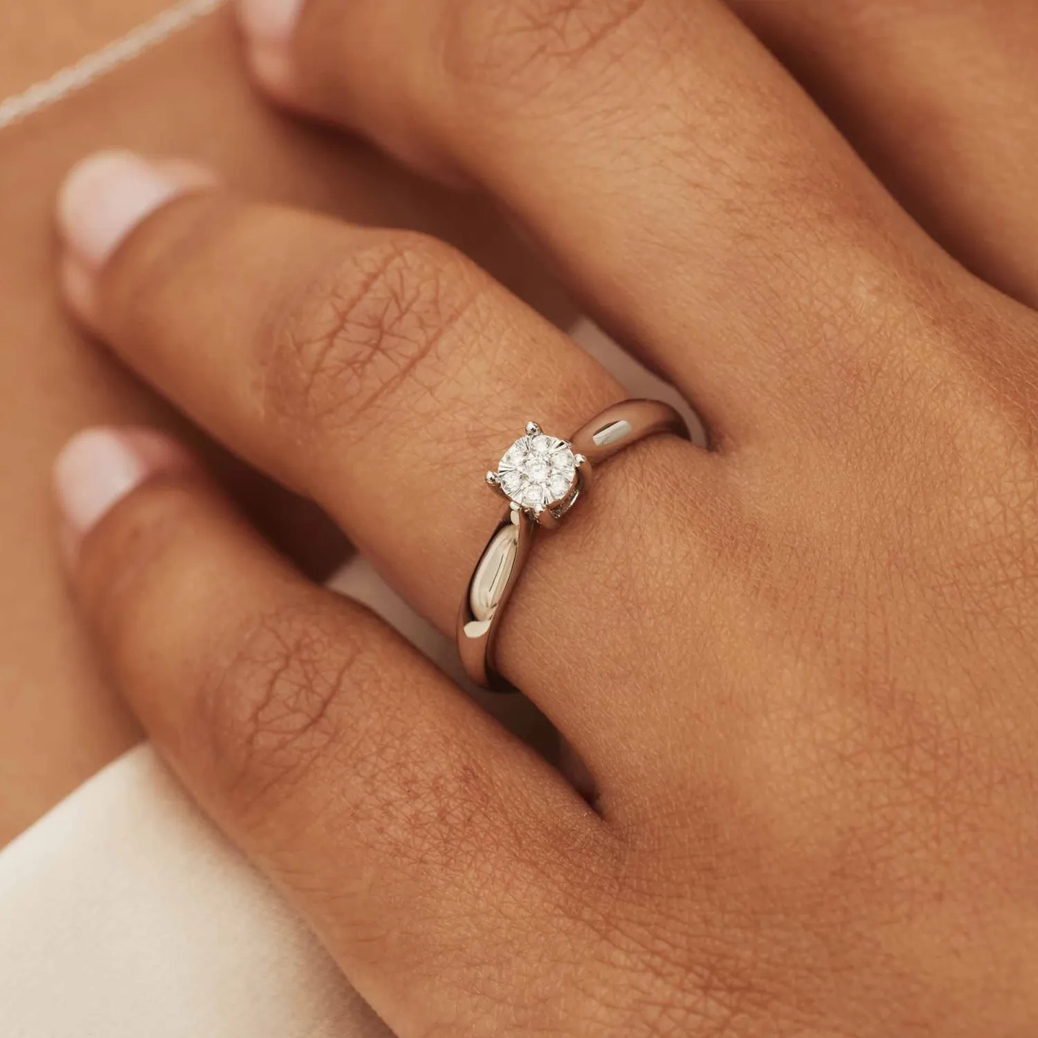 New De la Paix Hanaé 14 karaat witgouden ring met diamant 0.08 karaat Diamanten Ringen | Diamanten Ringen