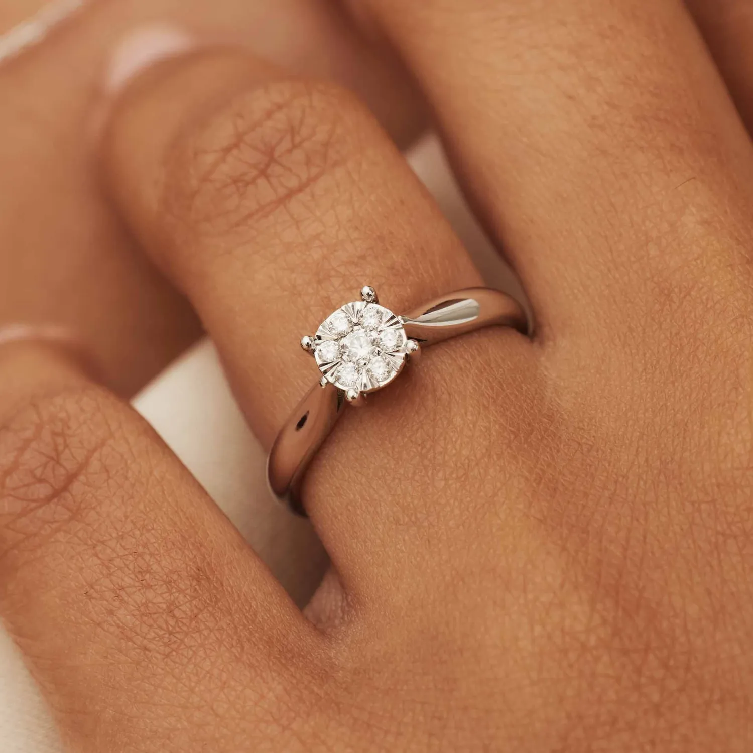 Fashion De la Paix Hanaé 14 karaat witgouden ring met diamant 0.14 karaat Witgouden Ringen | Ringen Met Steentjes