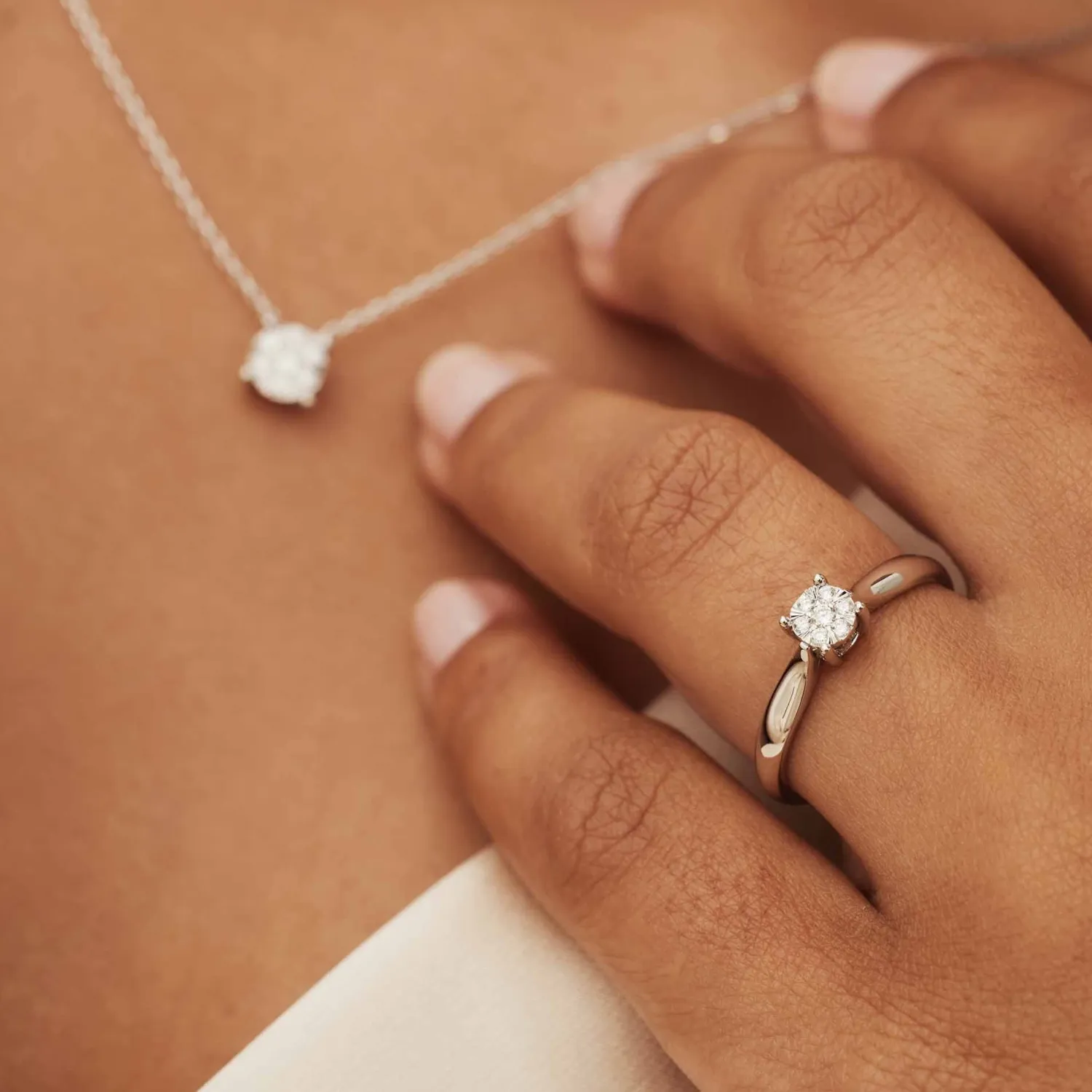 New De la Paix Hanaé 14 karaat witgouden ring met diamant 0.08 karaat Diamanten Ringen | Diamanten Ringen