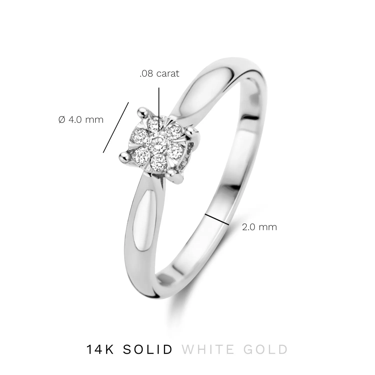 New De la Paix Hanaé 14 karaat witgouden ring met diamant 0.08 karaat Diamanten Ringen | Diamanten Ringen