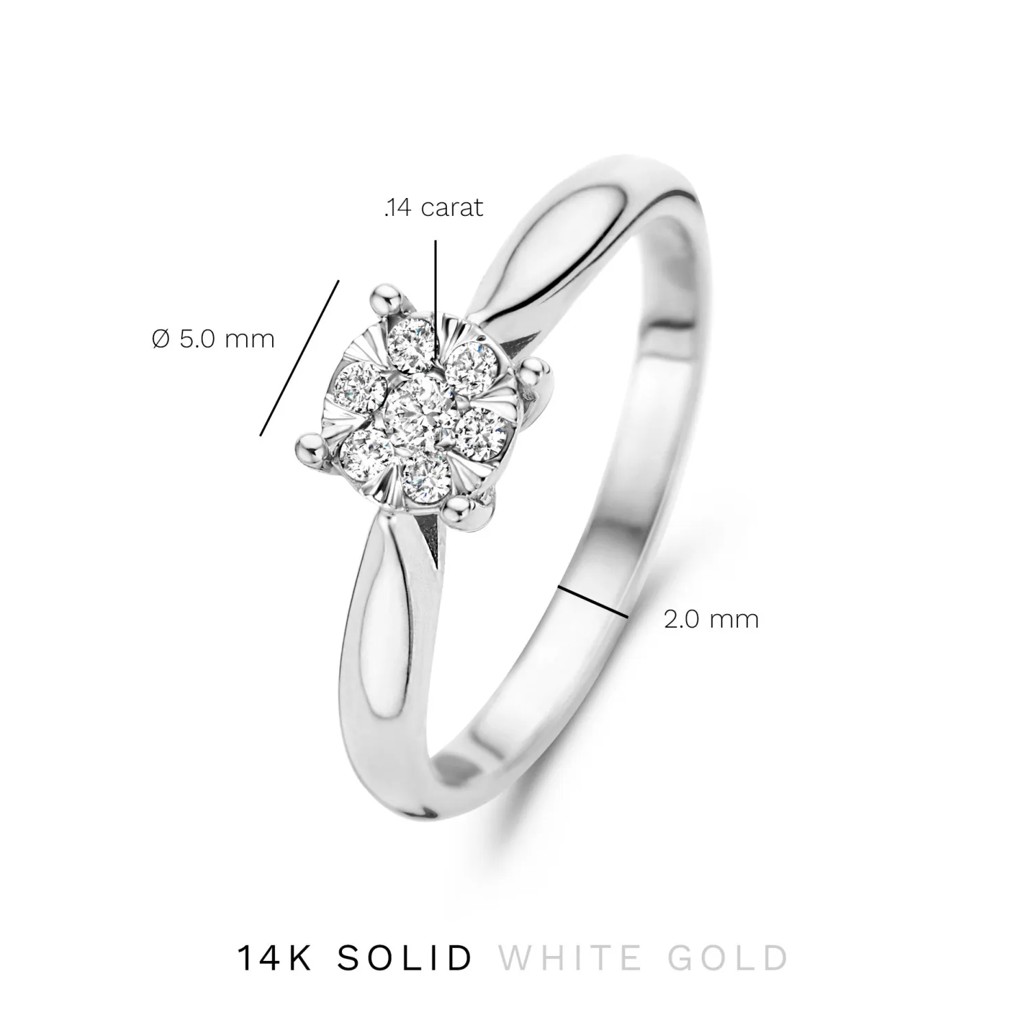 Fashion De la Paix Hanaé 14 karaat witgouden ring met diamant 0.14 karaat Witgouden Ringen | Ringen Met Steentjes