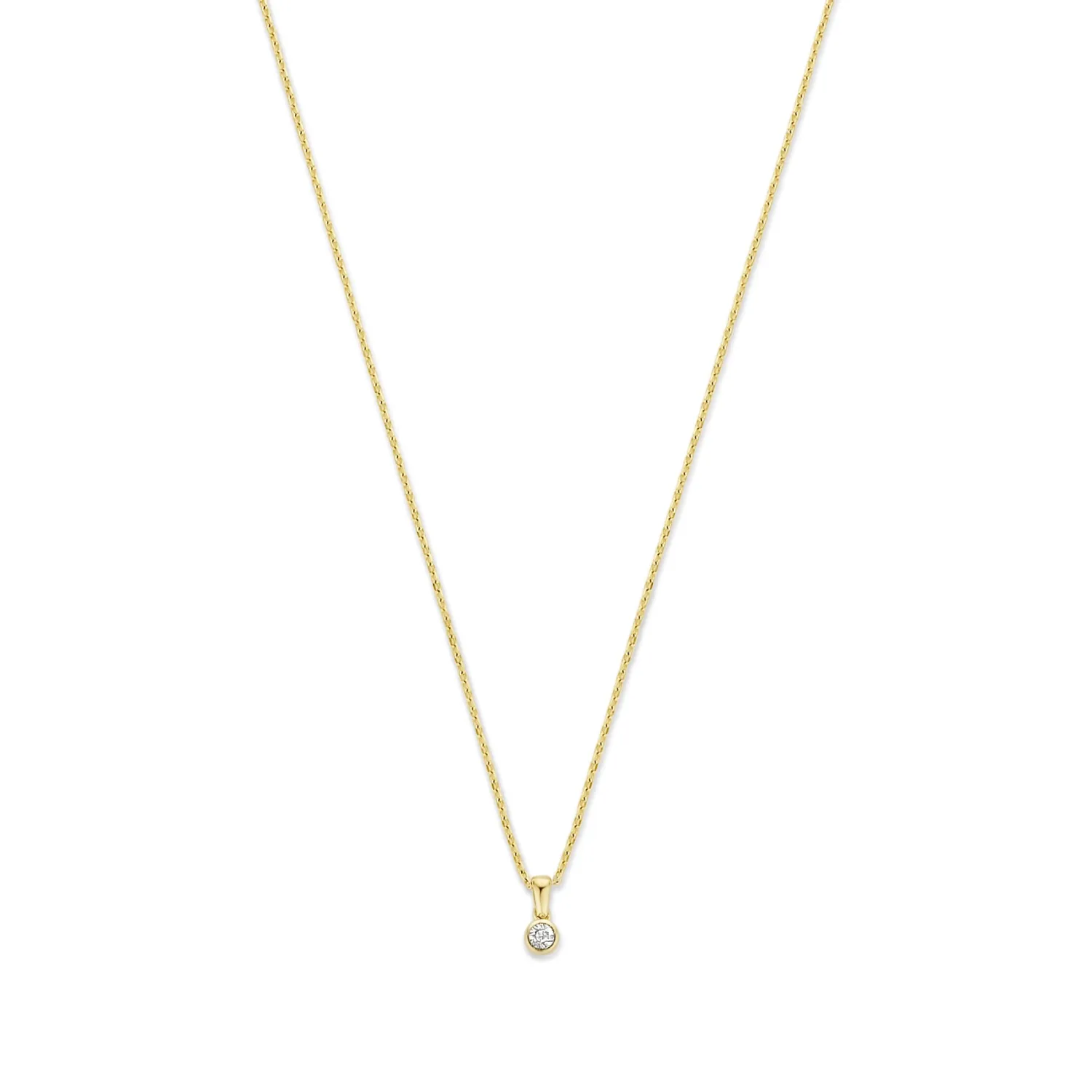 Fashion De la Paix Inaya 14 karaat gouden collier met diamant 0.01 karaat Diamanten Colliers