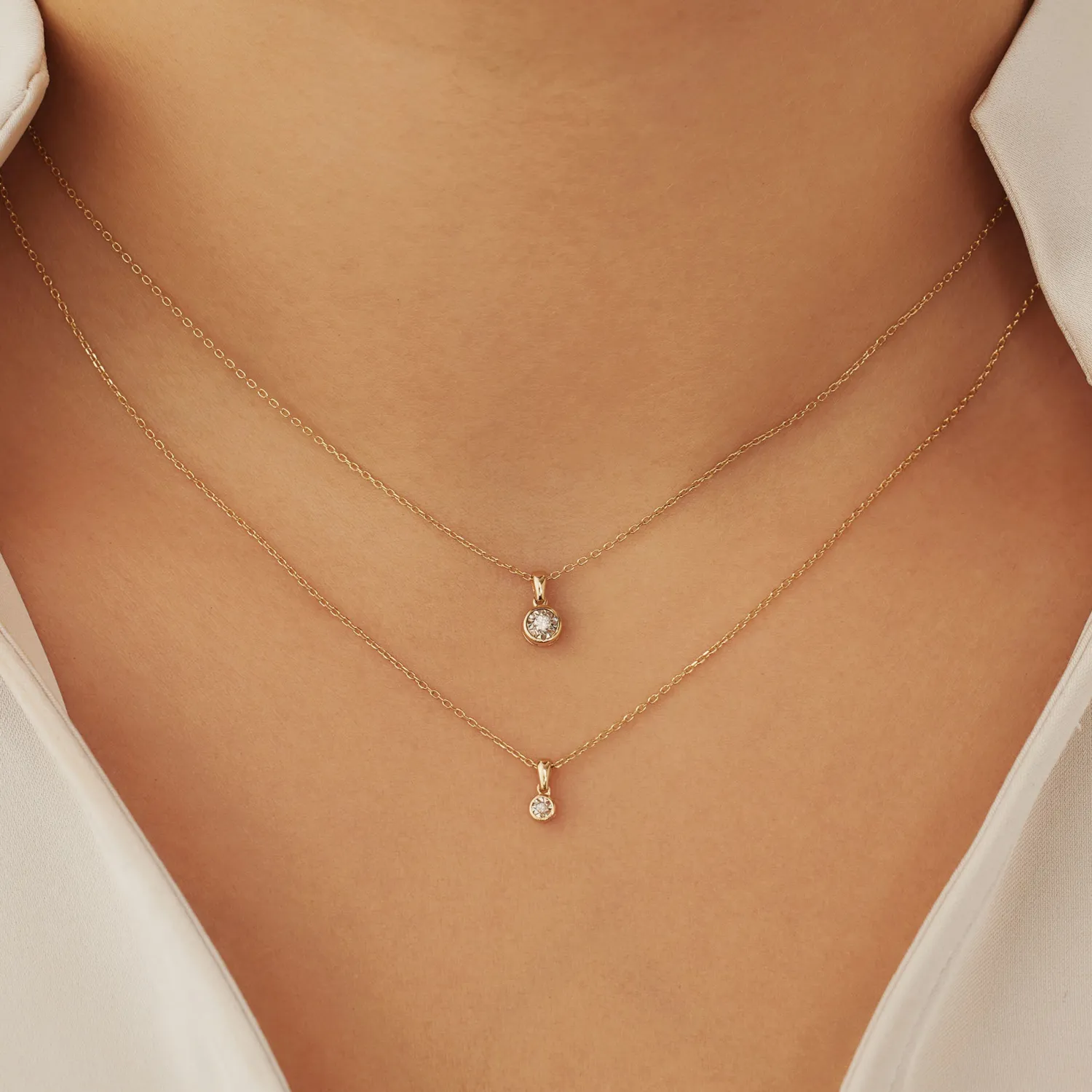 Discount De la Paix Inaya 14 karaat gouden collier met diamant 0.03 karaat Diamanten Colliers
