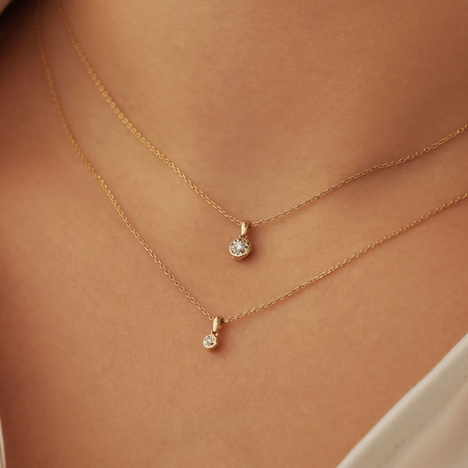 Discount De la Paix Inaya 14 karaat gouden collier met diamant 0.03 karaat Diamanten Colliers