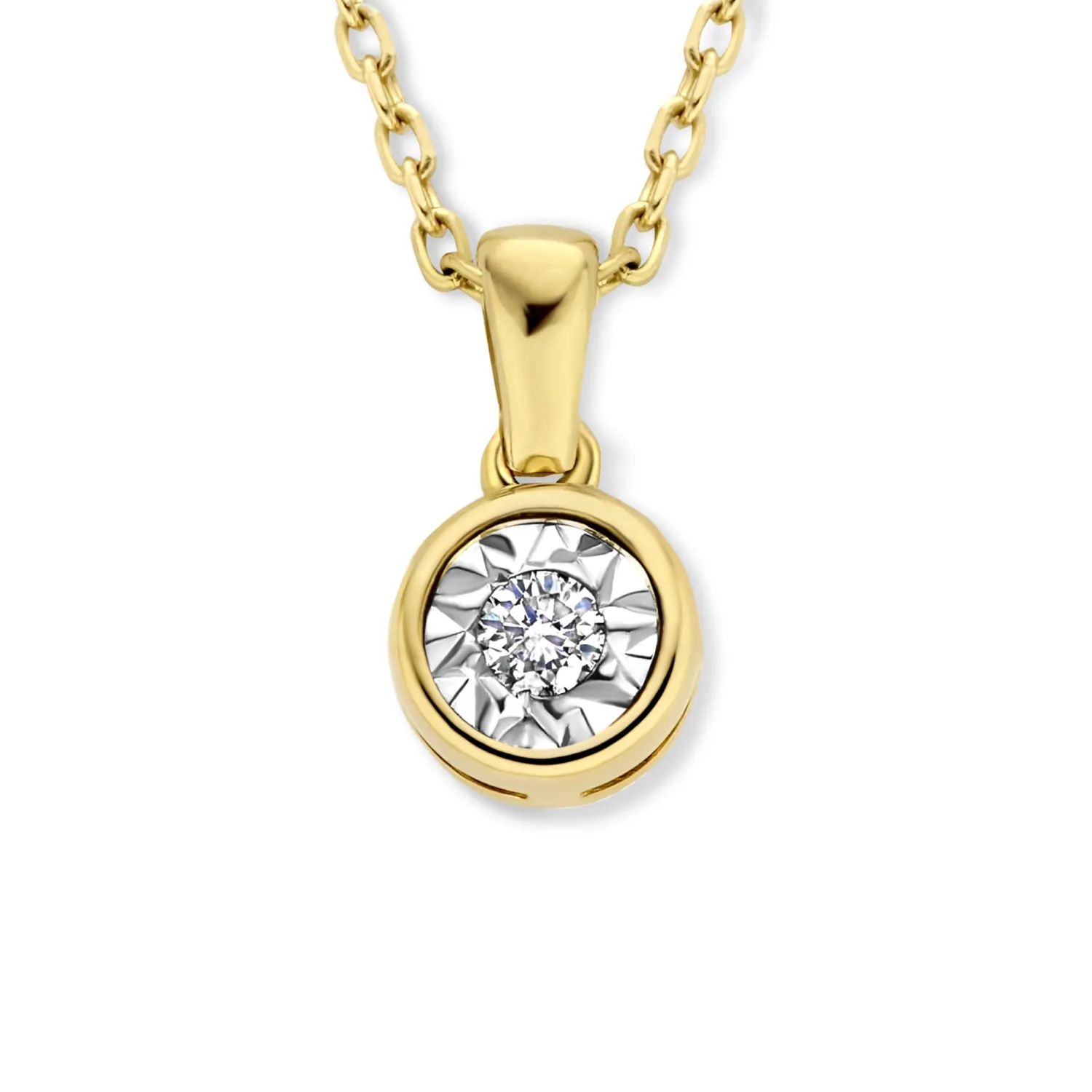 Discount De la Paix Inaya 14 karaat gouden collier met diamant 0.03 karaat Diamanten Colliers
