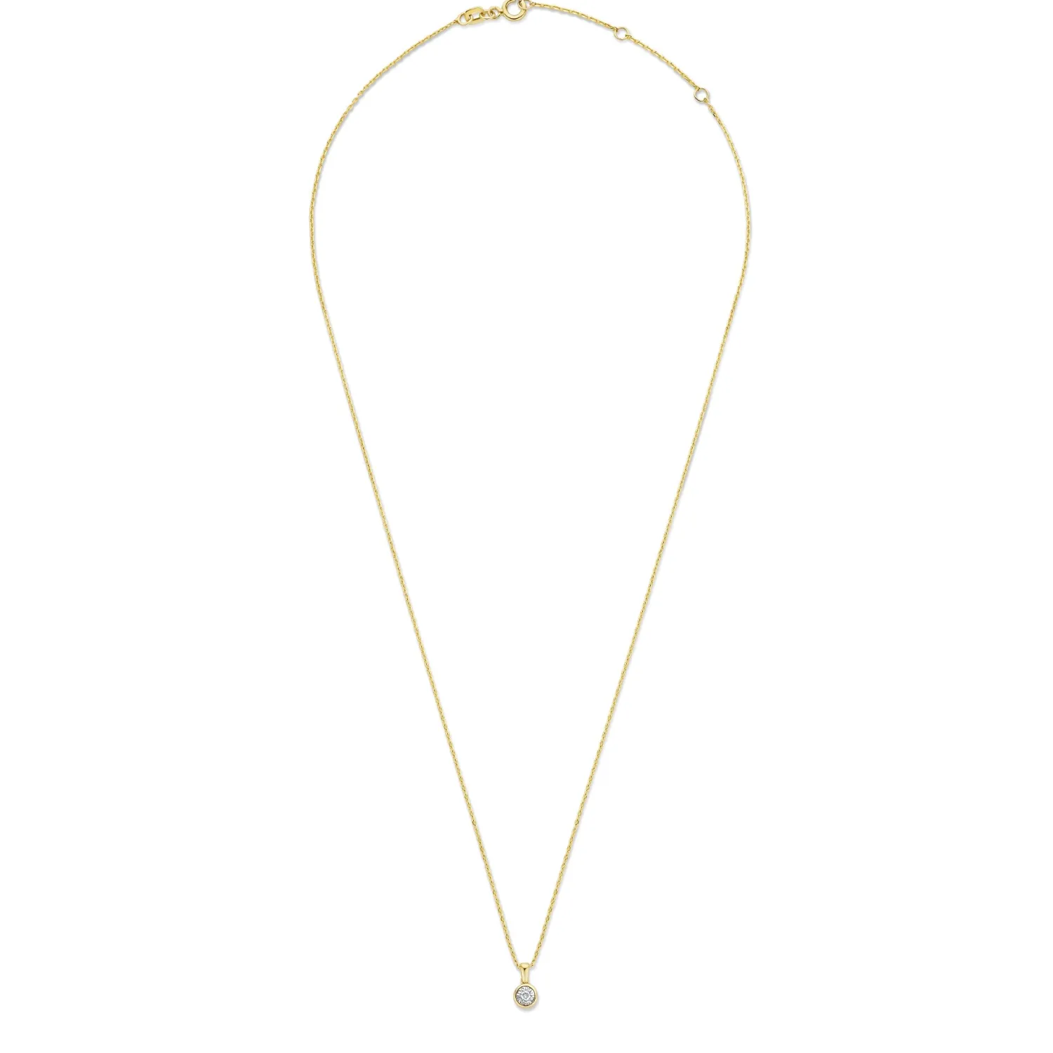 Discount De la Paix Inaya 14 karaat gouden collier met diamant 0.03 karaat Diamanten Colliers