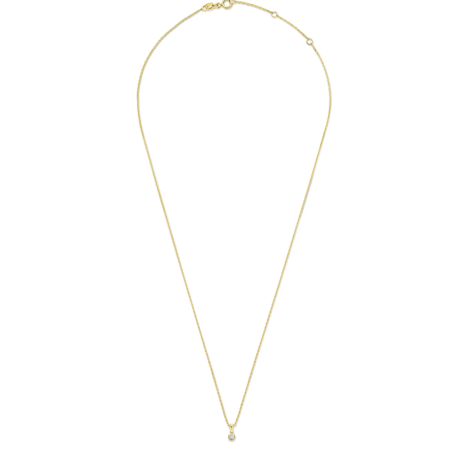 Fashion De la Paix Inaya 14 karaat gouden collier met diamant 0.01 karaat Diamanten Colliers