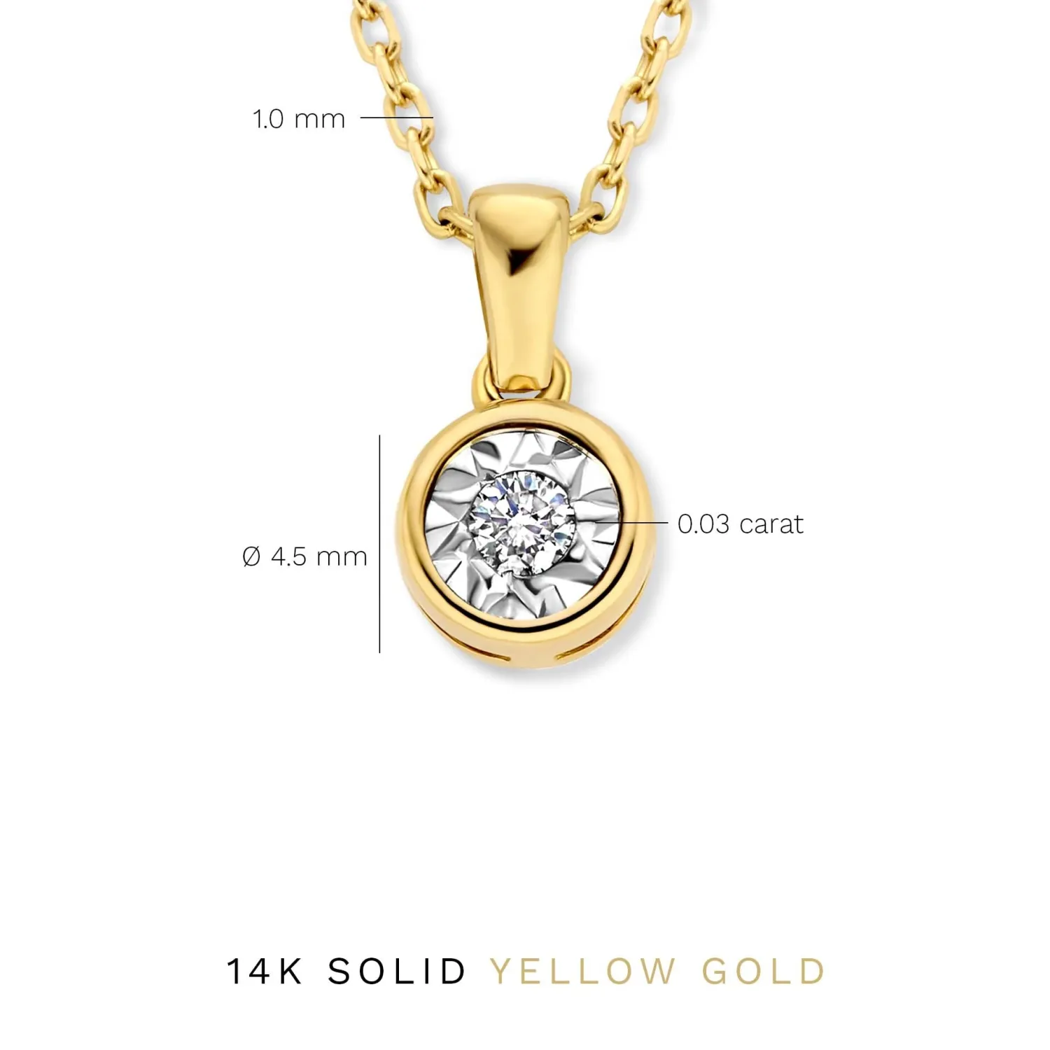 Discount De la Paix Inaya 14 karaat gouden collier met diamant 0.03 karaat Diamanten Colliers