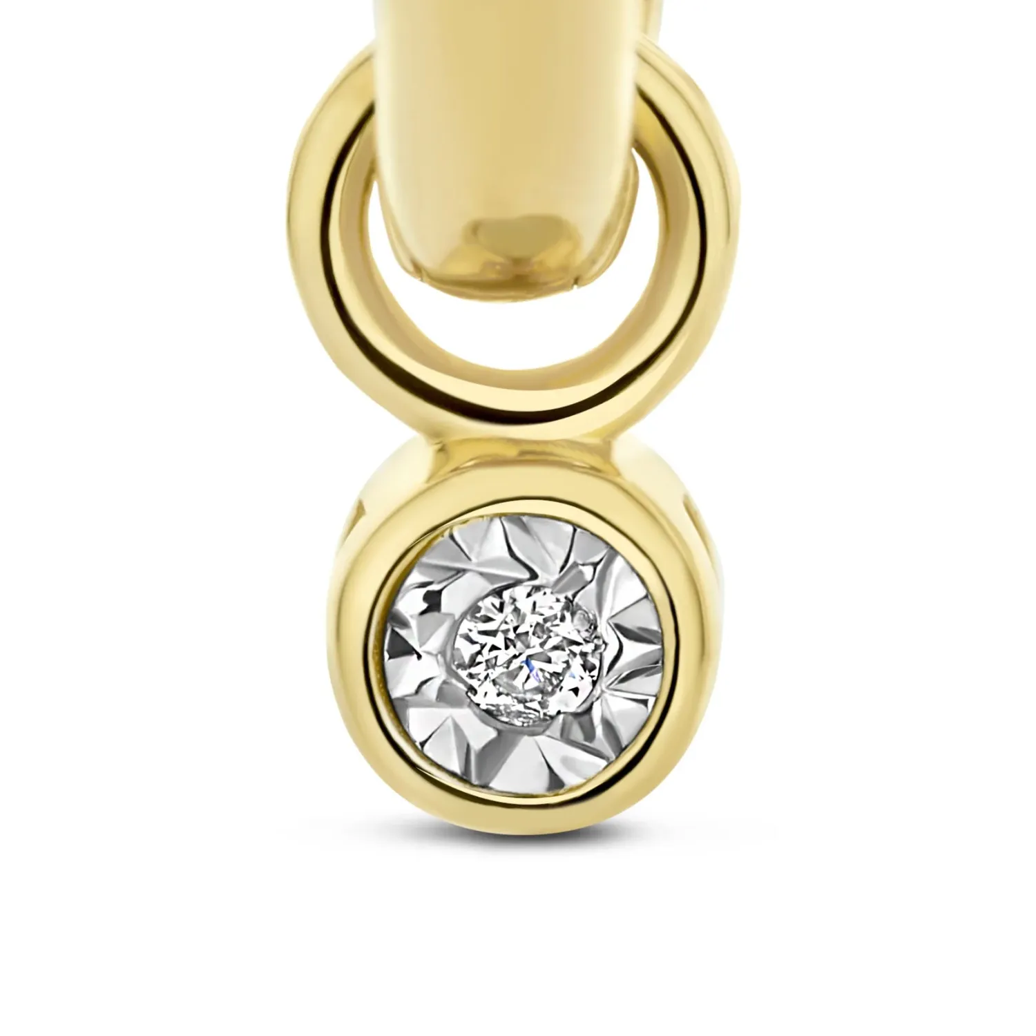 Cheap De la Paix Inaya 14 karaat gouden creolen met diamant 0.02 karaat Creolen | Diamanten Oorbellen