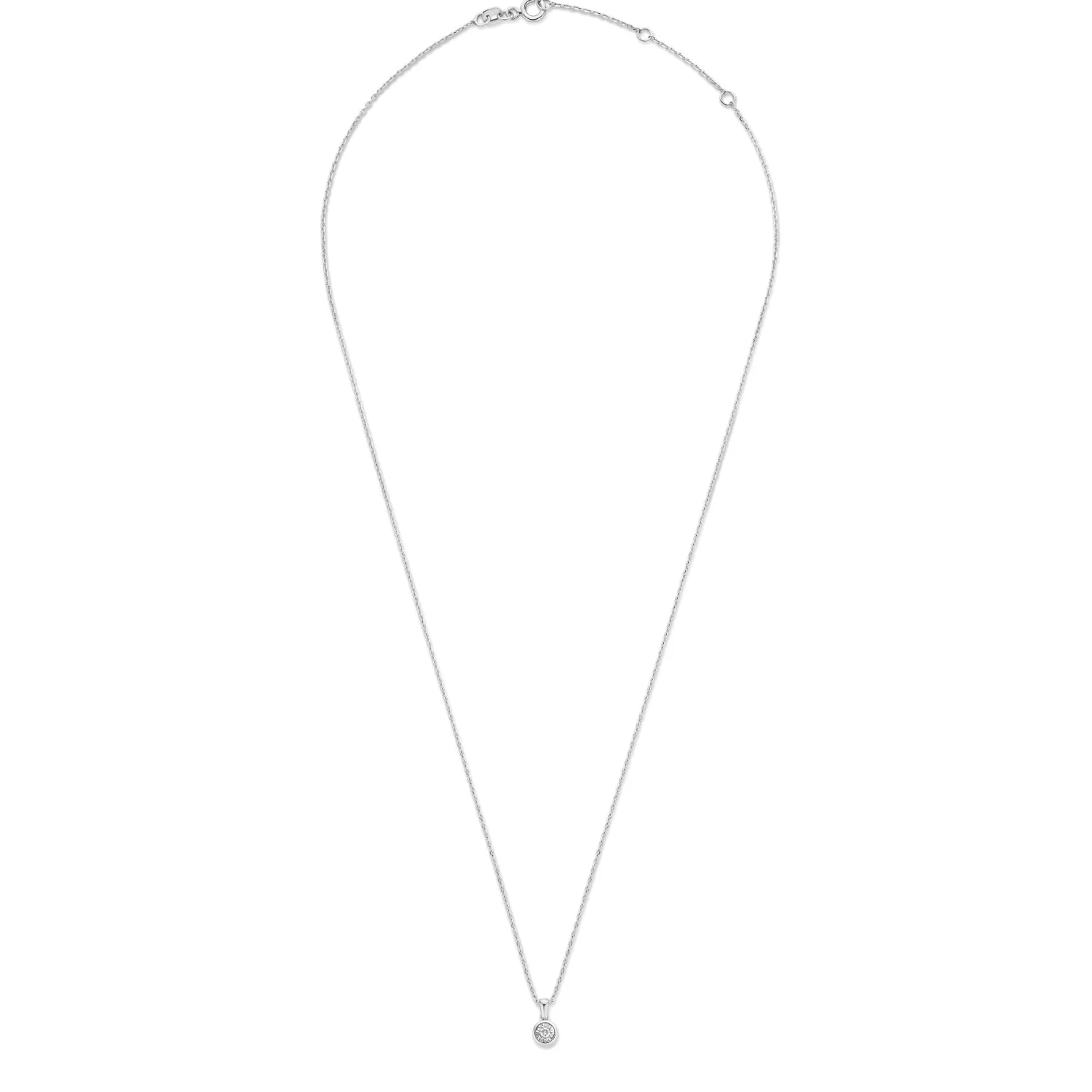 Fashion De la Paix Inaya 14 karaat witgouden collier met diamant 0.03 karaat Witgouden Colliers | Diamanten Colliers