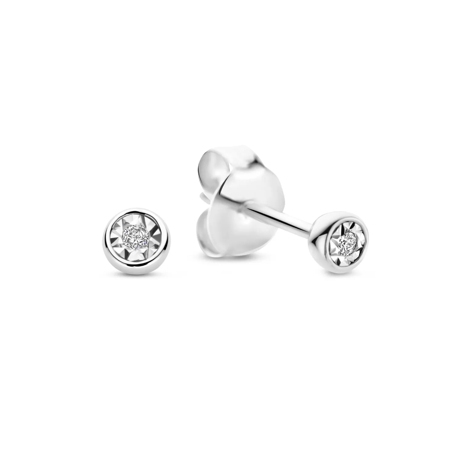 Sale De la Paix Inaya 14 karaat witgouden oorknoppen met diamant 0.02 karaat Witgouden Oorbellen | Oorknoppen