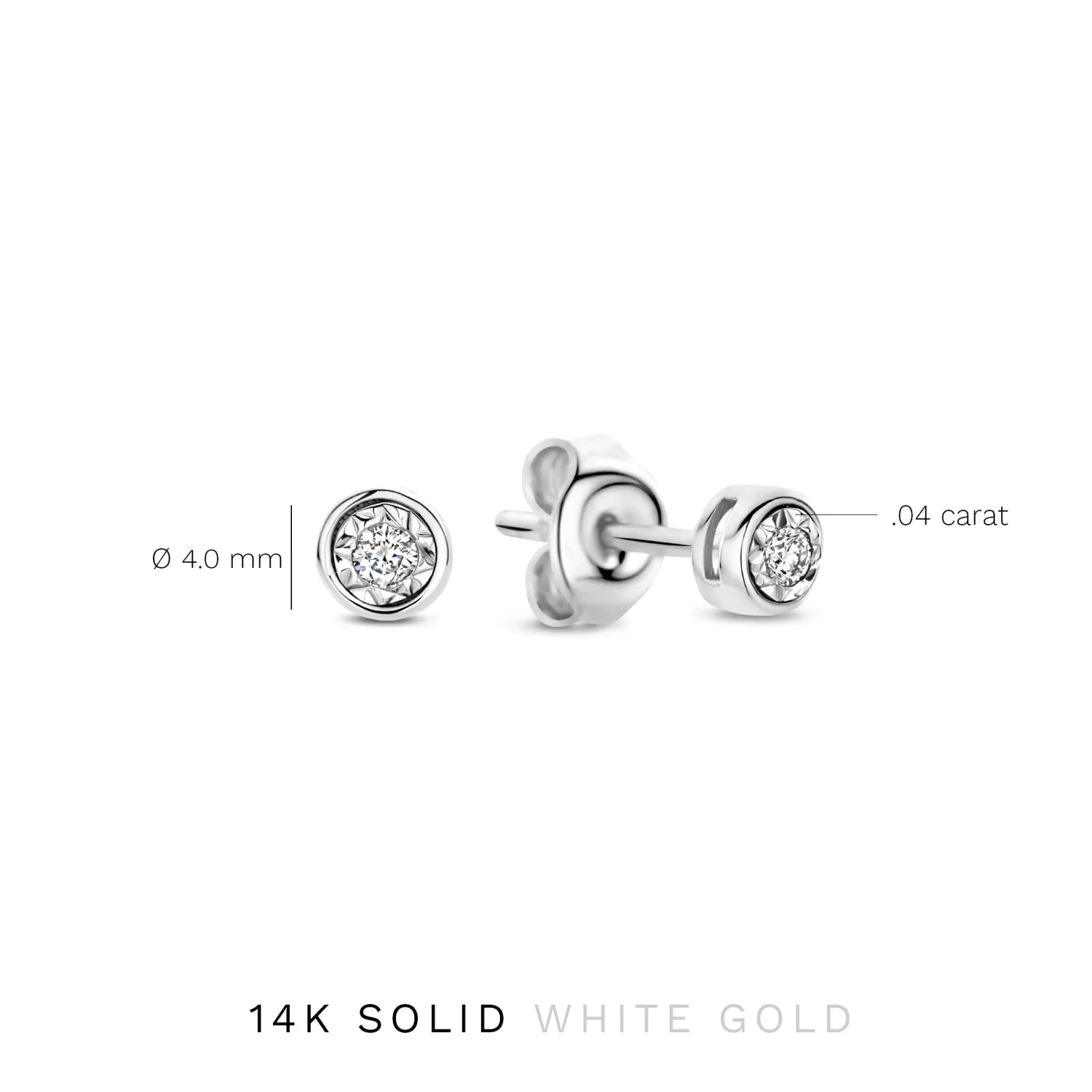 Cheap De la Paix Inaya 14 karaat witgouden oorknoppen met diamant 0.04 karaat Witgouden Oorbellen | Oorknoppen