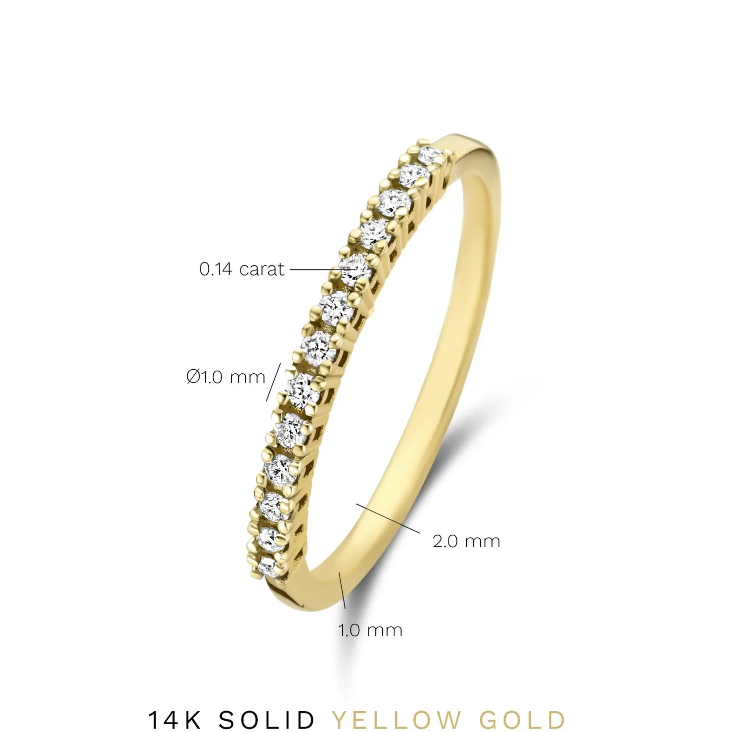 Store De la Paix Madeline 14 karaat gouden ring met diamant 0.14 karaat Diamanten Ringen | Diamanten Ringen