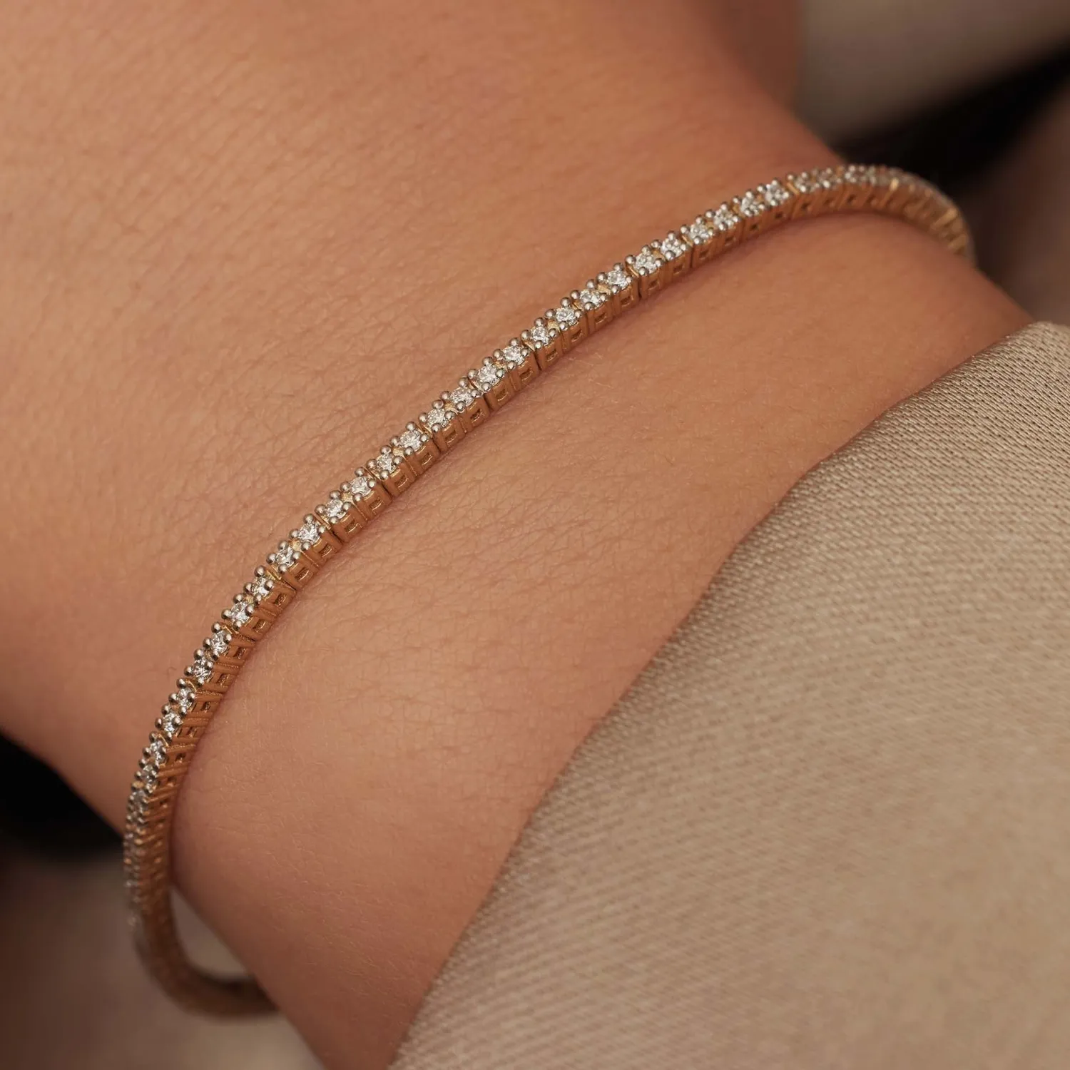 Outlet De la Paix Madeline 14 karaat gouden tennis armband met diamant 1.08 karaat Diamanten Armbanden