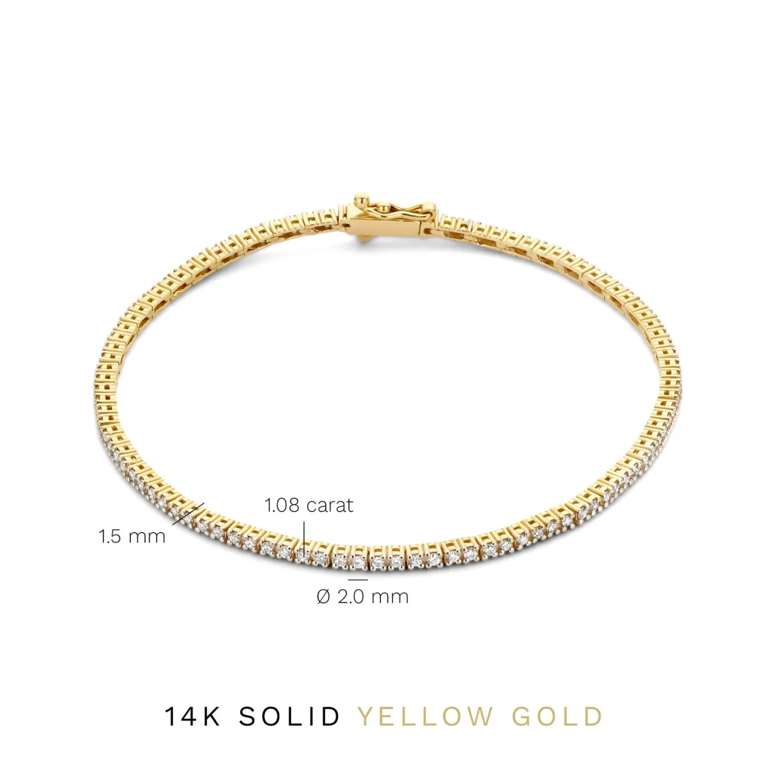 Outlet De la Paix Madeline 14 karaat gouden tennis armband met diamant 1.08 karaat Diamanten Armbanden