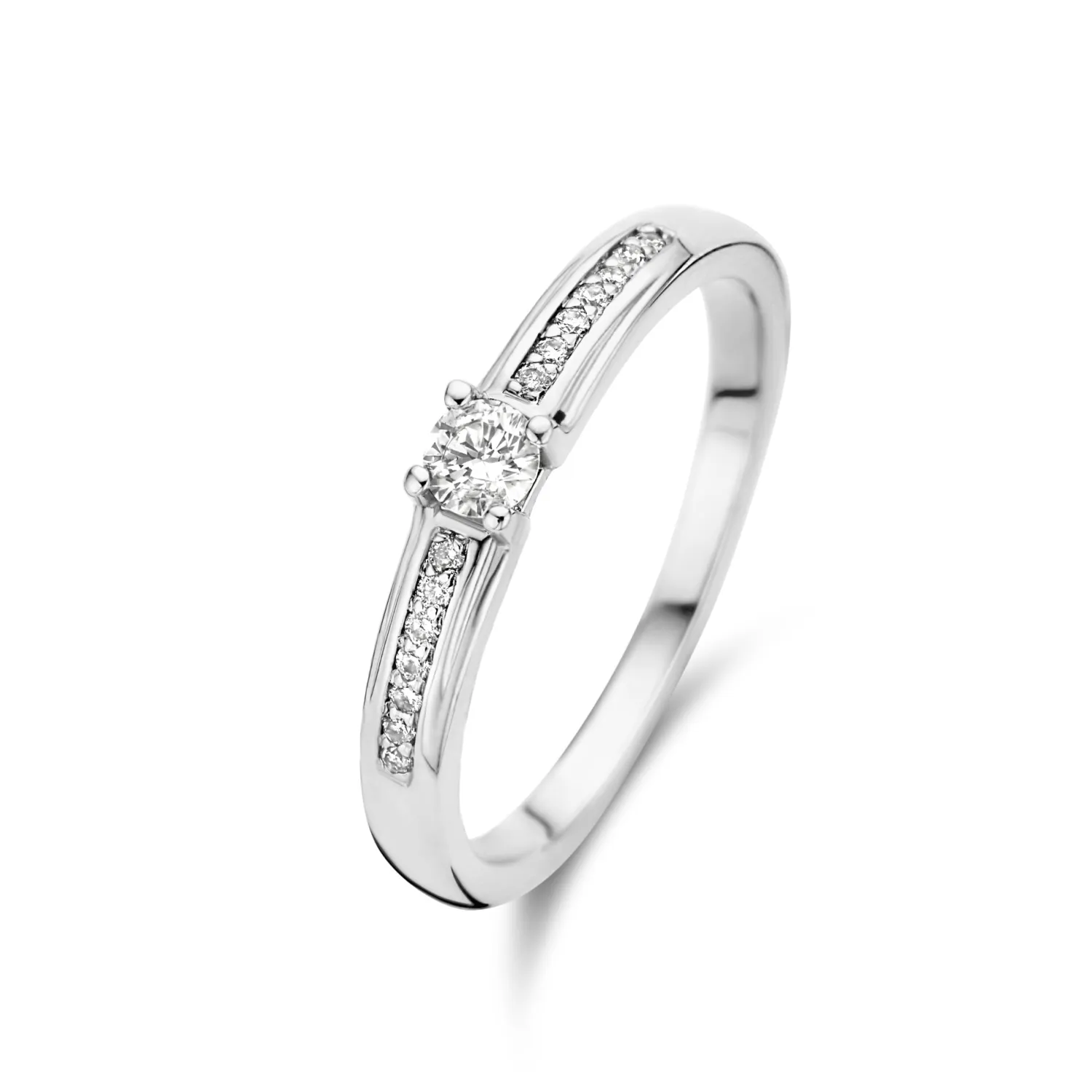 Cheap De la Paix Madeline 14 karaat witgouden ring met diamant 0.20 karaat Witgouden Ringen | Ringen Met Steentjes