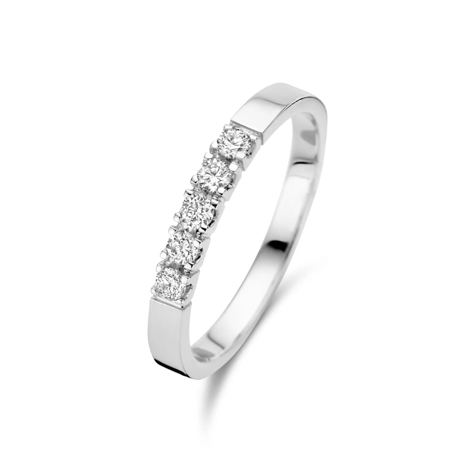 Fashion De la Paix Madeline 14 karaat witgouden ring met diamant 0.20 karaat Witgouden Ringen | Ringen Met Steentjes