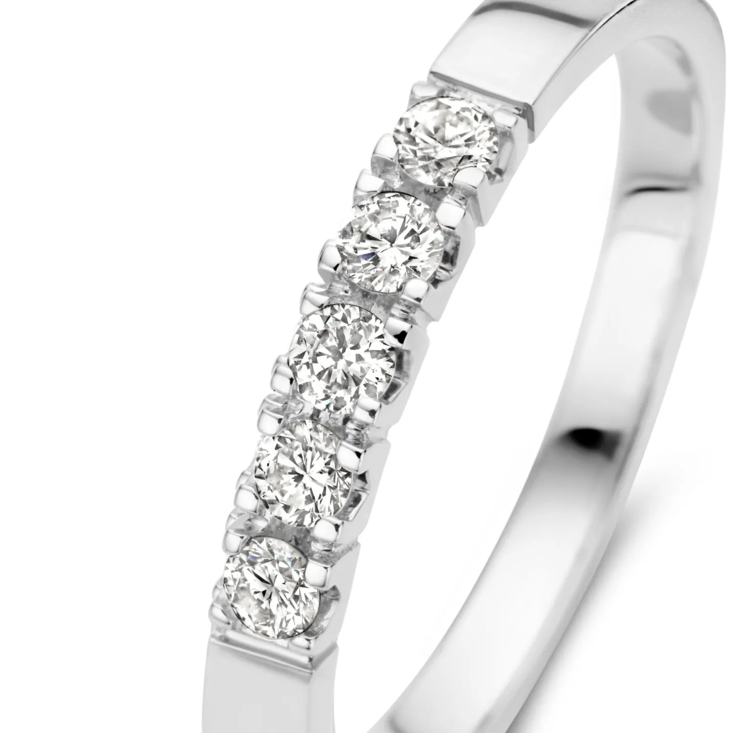 Fashion De la Paix Madeline 14 karaat witgouden ring met diamant 0.20 karaat Witgouden Ringen | Ringen Met Steentjes