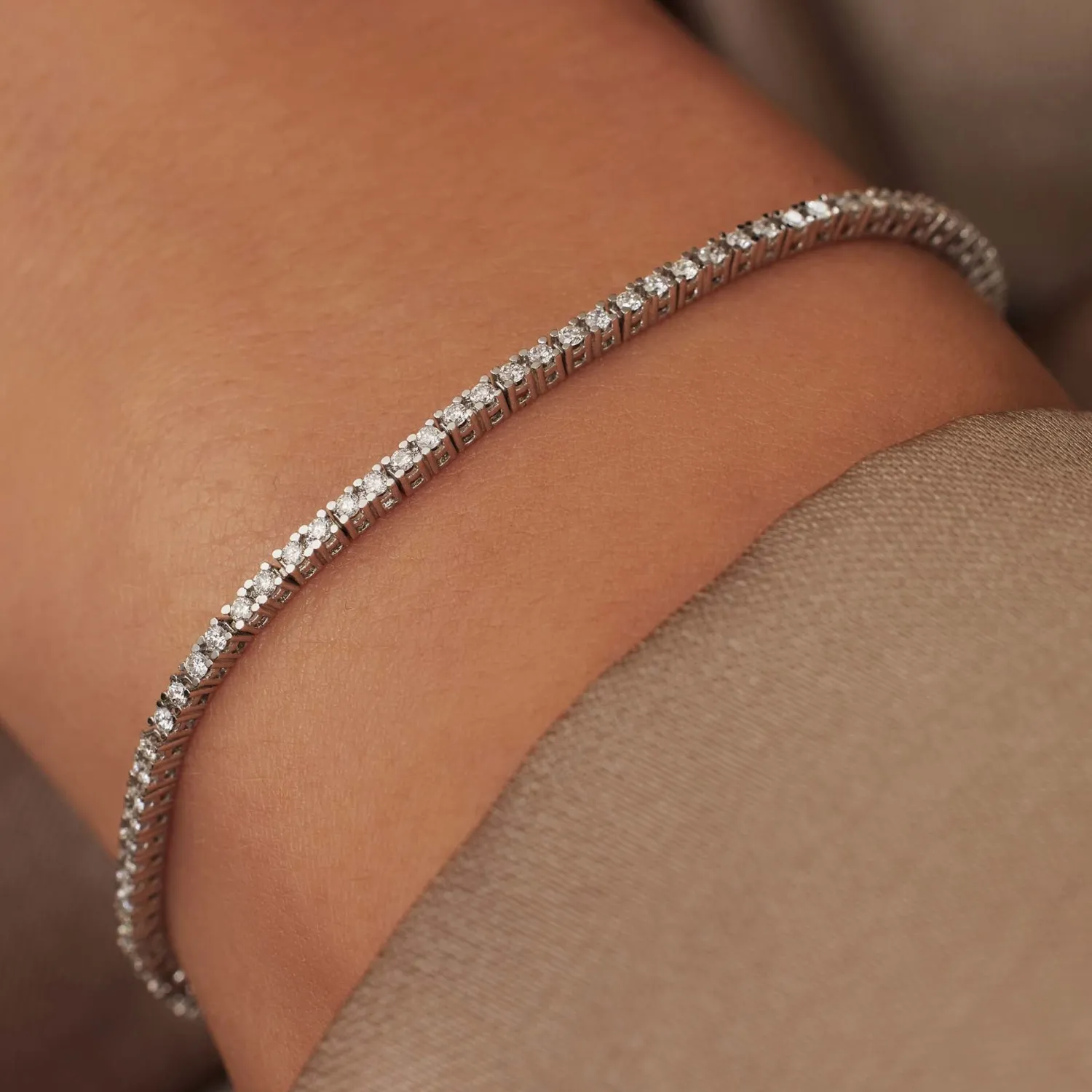 Best De la Paix Madeline 14 karaat witgouden tennis armband met diamant 1.08 karaat Witgouden Armbanden | Diamanten Armbanden