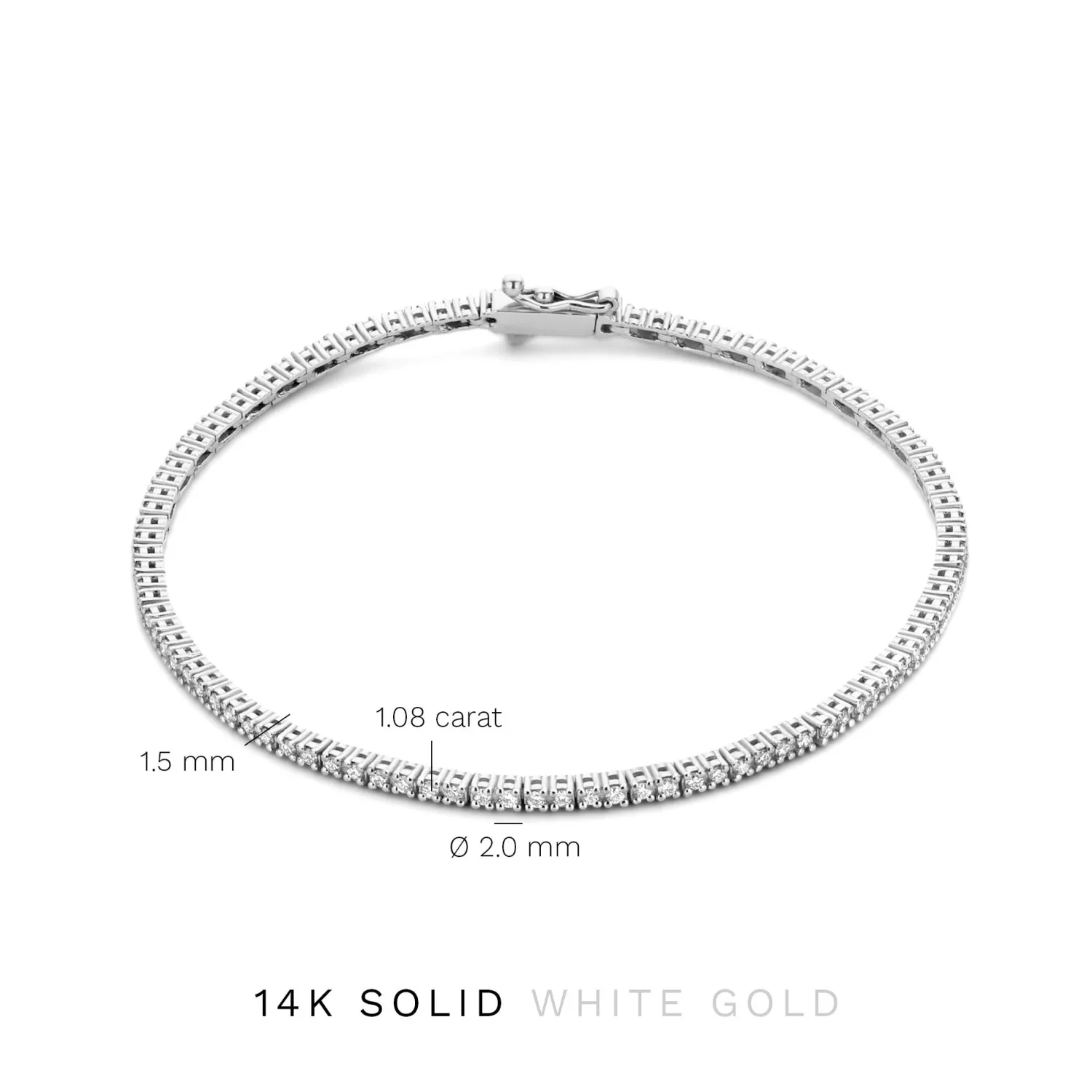 Best De la Paix Madeline 14 karaat witgouden tennis armband met diamant 1.08 karaat Witgouden Armbanden | Diamanten Armbanden