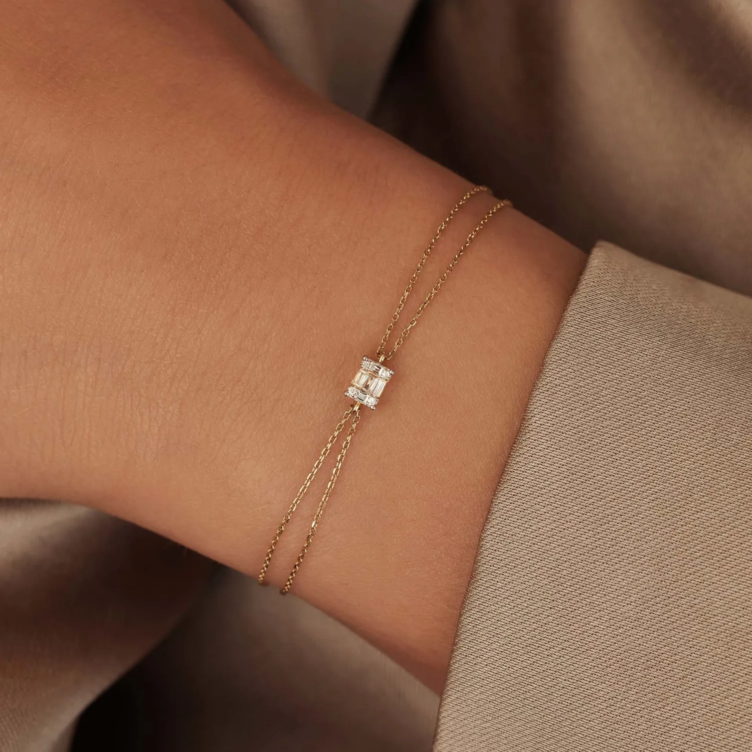Best De la Paix Maxime 14 karaat gouden armband met diamant 0.10 karaat Diamanten Armbanden