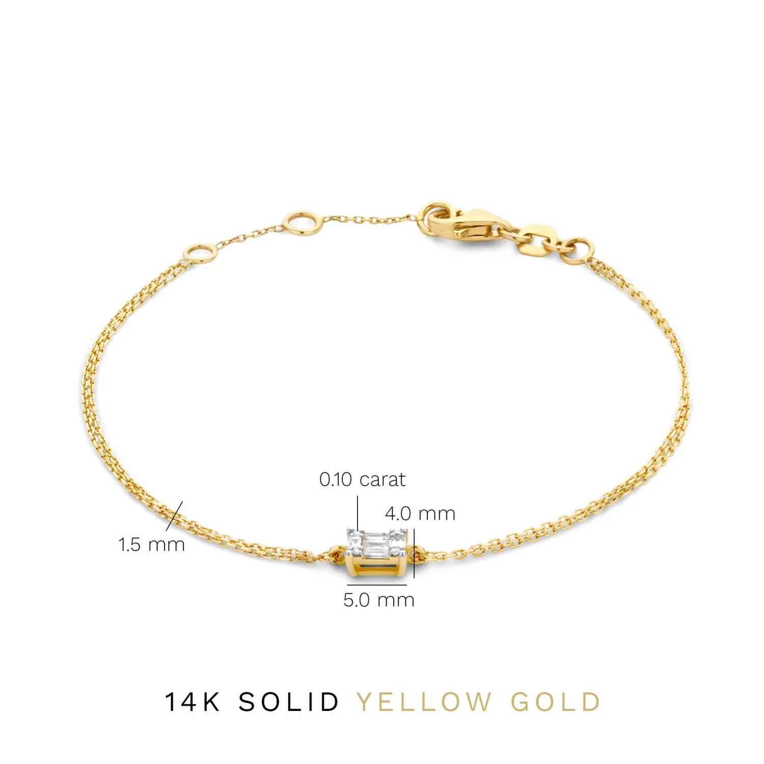 Best De la Paix Maxime 14 karaat gouden armband met diamant 0.10 karaat Diamanten Armbanden