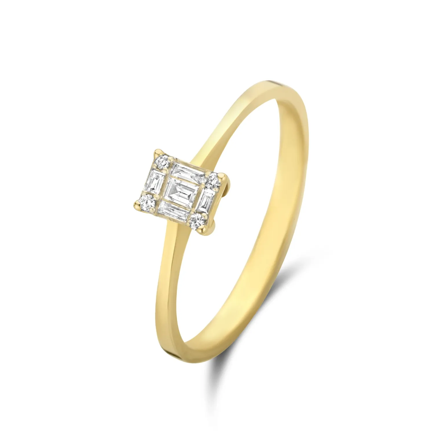 Fashion De la Paix Maxime 14 karaat gouden ring met diamant 0.10 karaat Diamanten Ringen | Diamanten Ringen