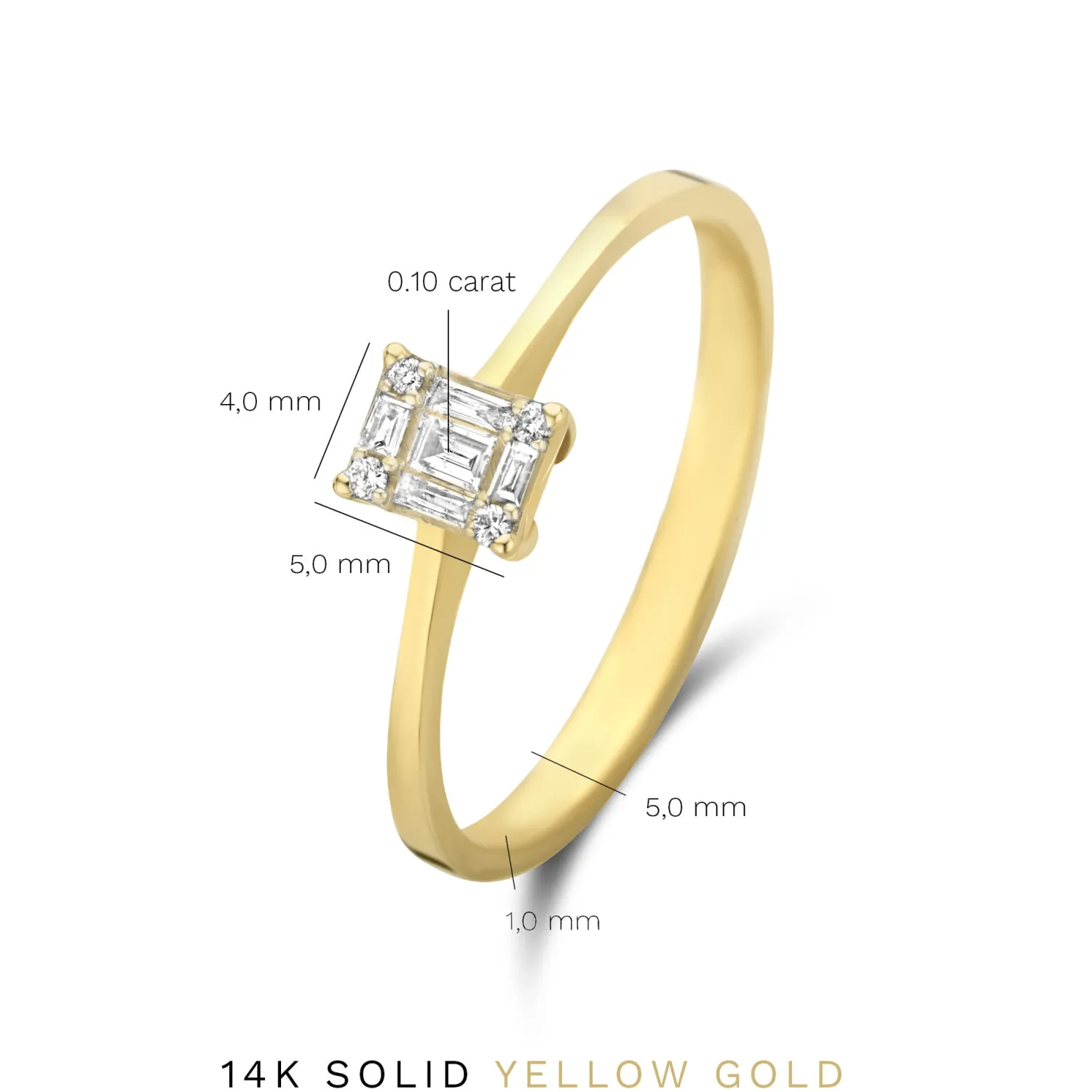 Fashion De la Paix Maxime 14 karaat gouden ring met diamant 0.10 karaat Diamanten Ringen | Diamanten Ringen