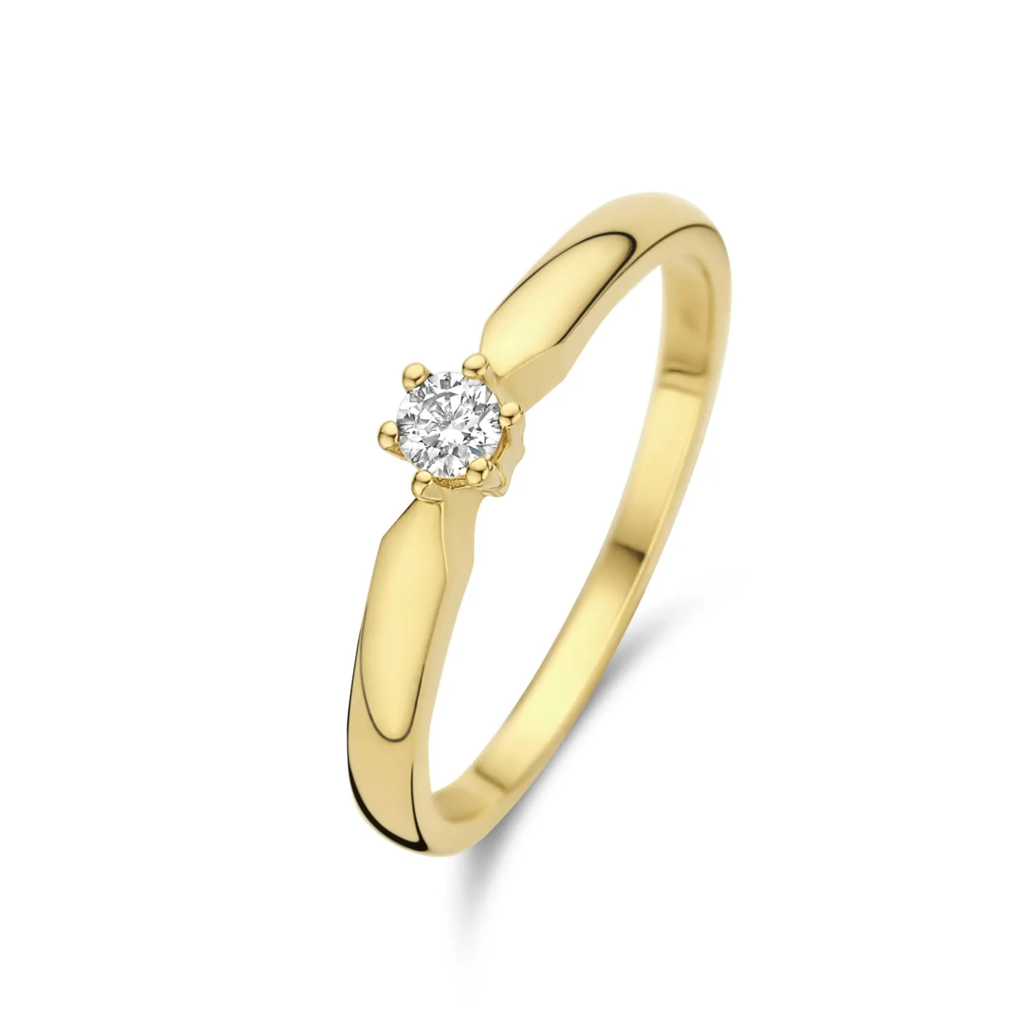 Shop De la Paix Sybil 14 karaat gouden ring met diamant 0.10 karaat Ringen Met Steentjes | Verlovingsringen