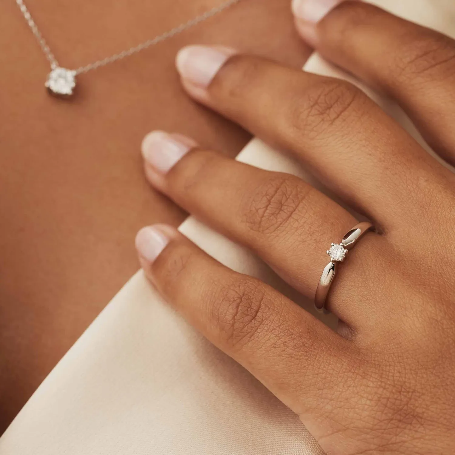 Cheap De la Paix Sybil 14 karaat witgouden ring met diamant 0.10 karaat Witgouden Ringen | Ringen Met Steentjes