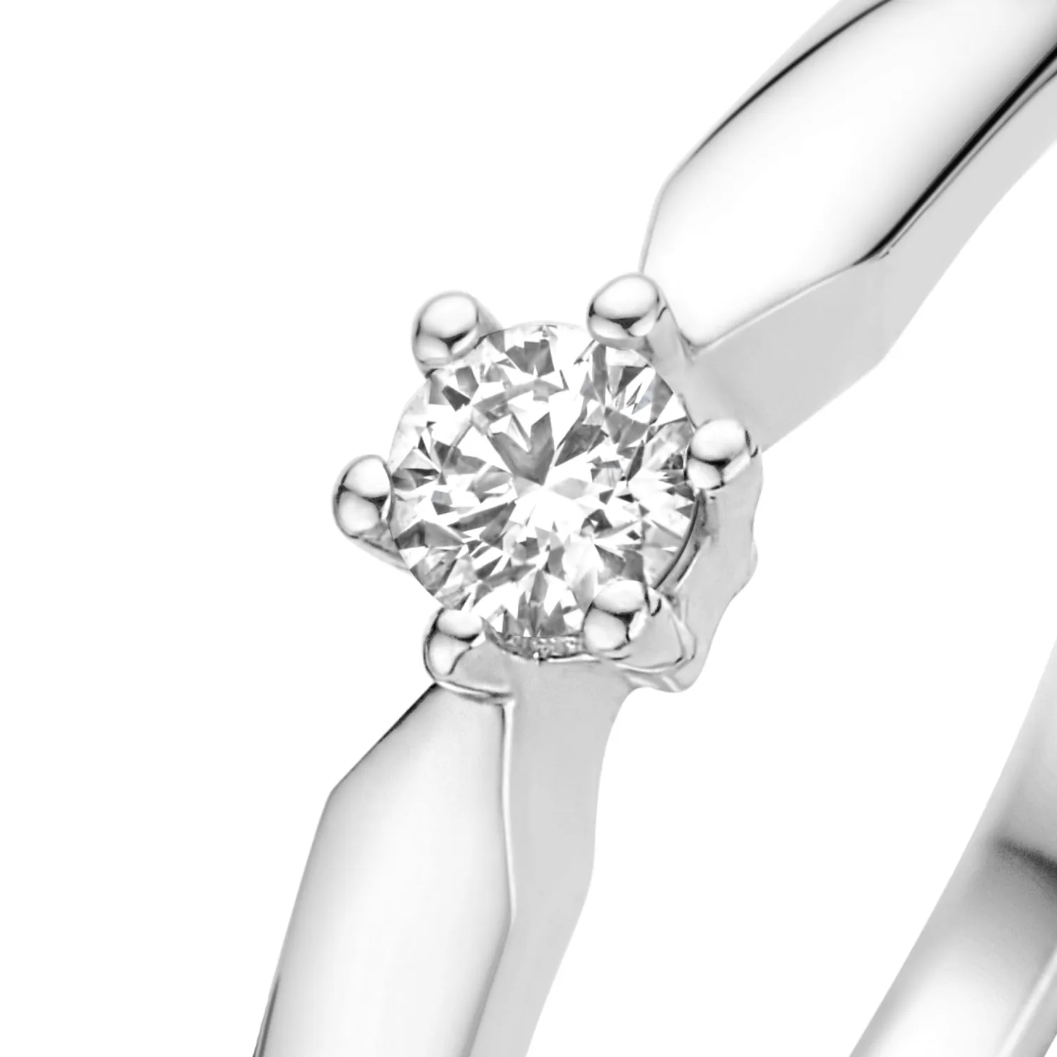 Cheap De la Paix Sybil 14 karaat witgouden ring met diamant 0.10 karaat Witgouden Ringen | Ringen Met Steentjes