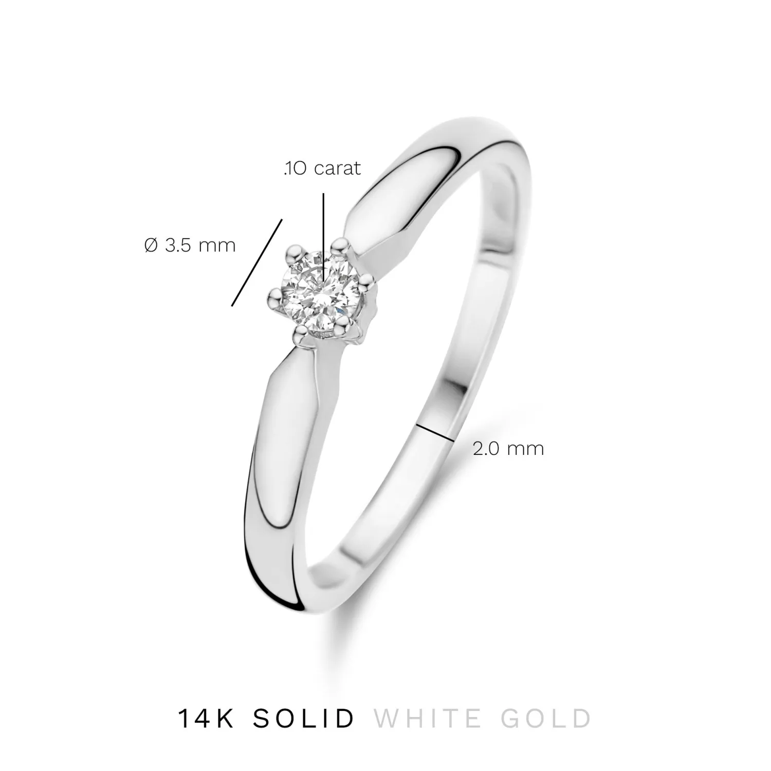 Cheap De la Paix Sybil 14 karaat witgouden ring met diamant 0.10 karaat Witgouden Ringen | Ringen Met Steentjes
