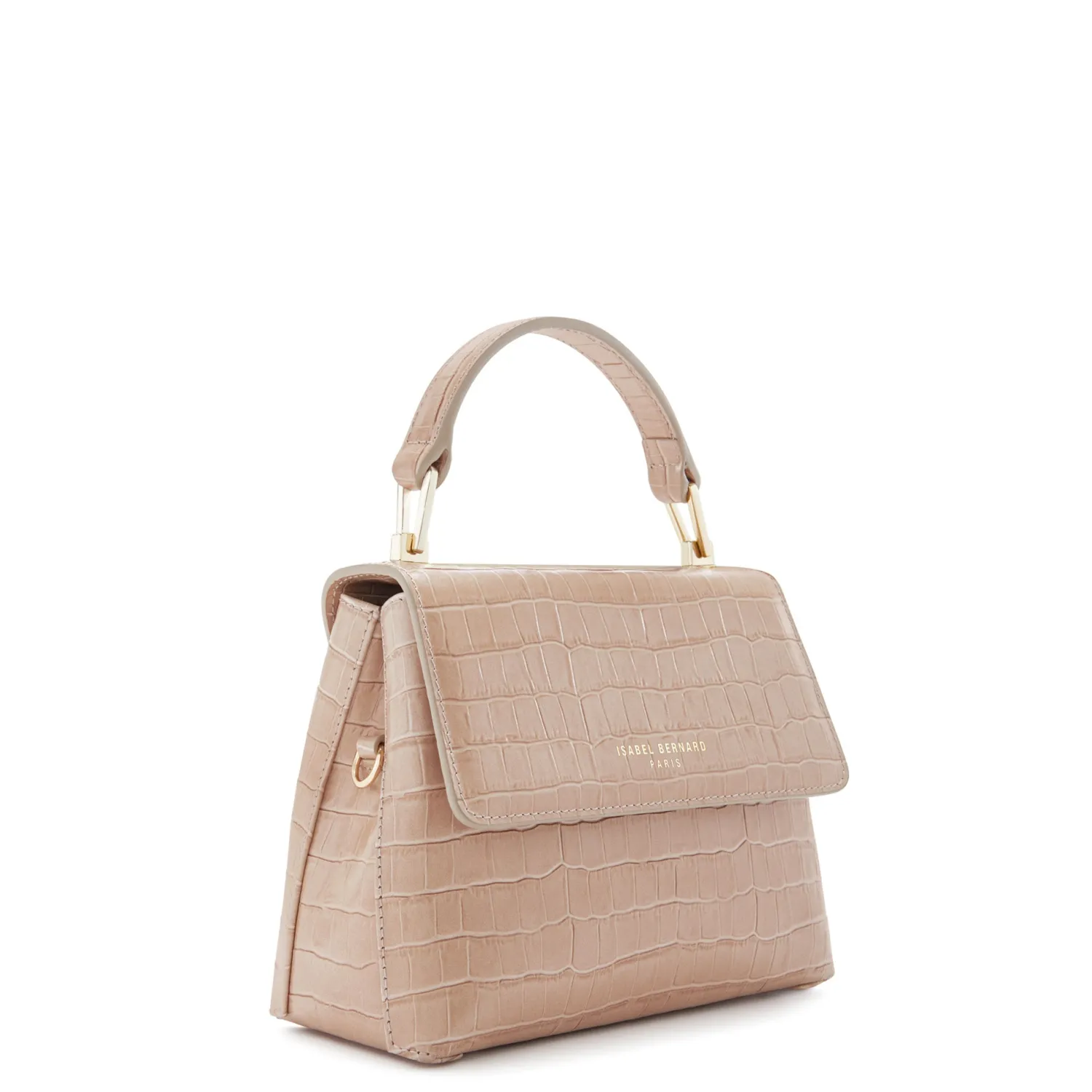 Discount Femme Forte Heline croco beige leren handtas van kalfsleer Handtassen | Crossbody Tassen