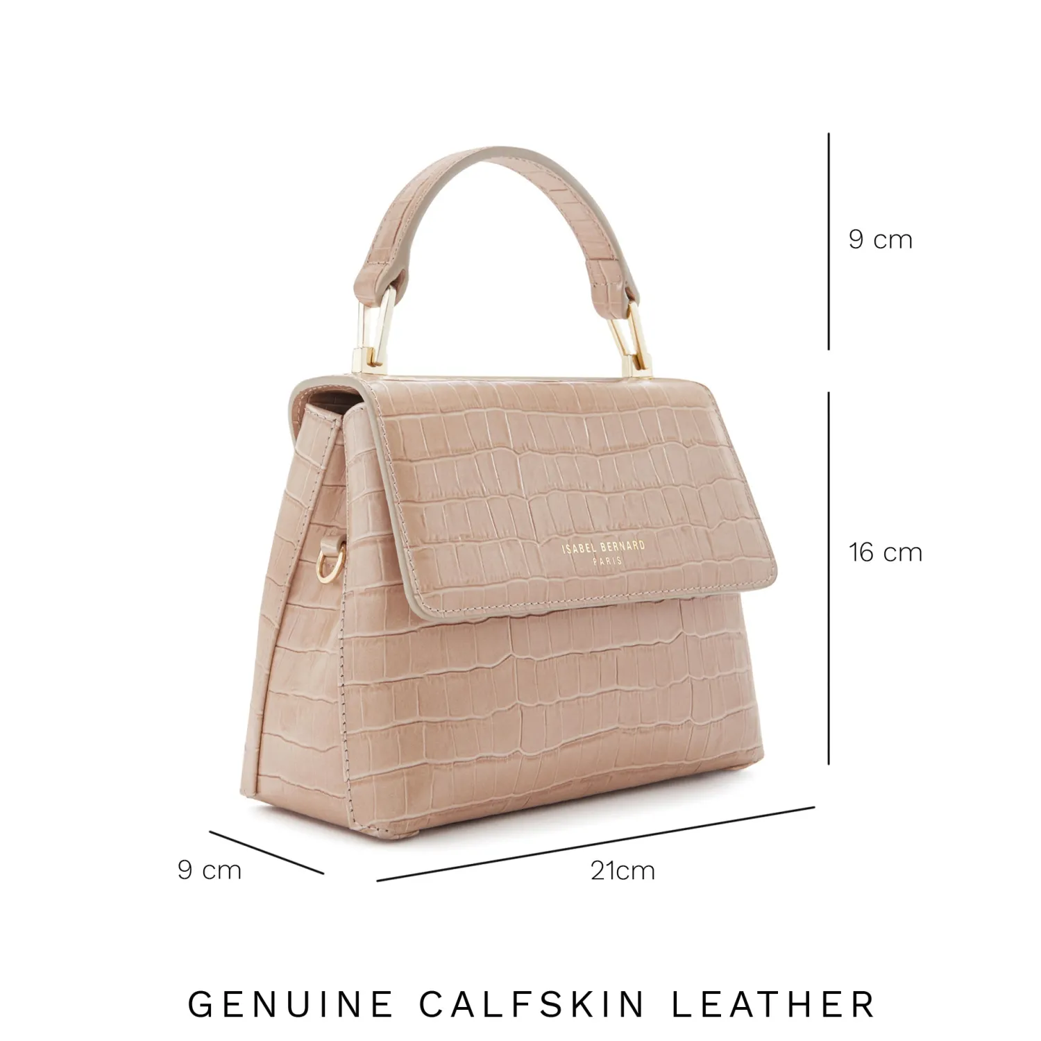 Discount Femme Forte Heline croco beige leren handtas van kalfsleer Handtassen | Crossbody Tassen