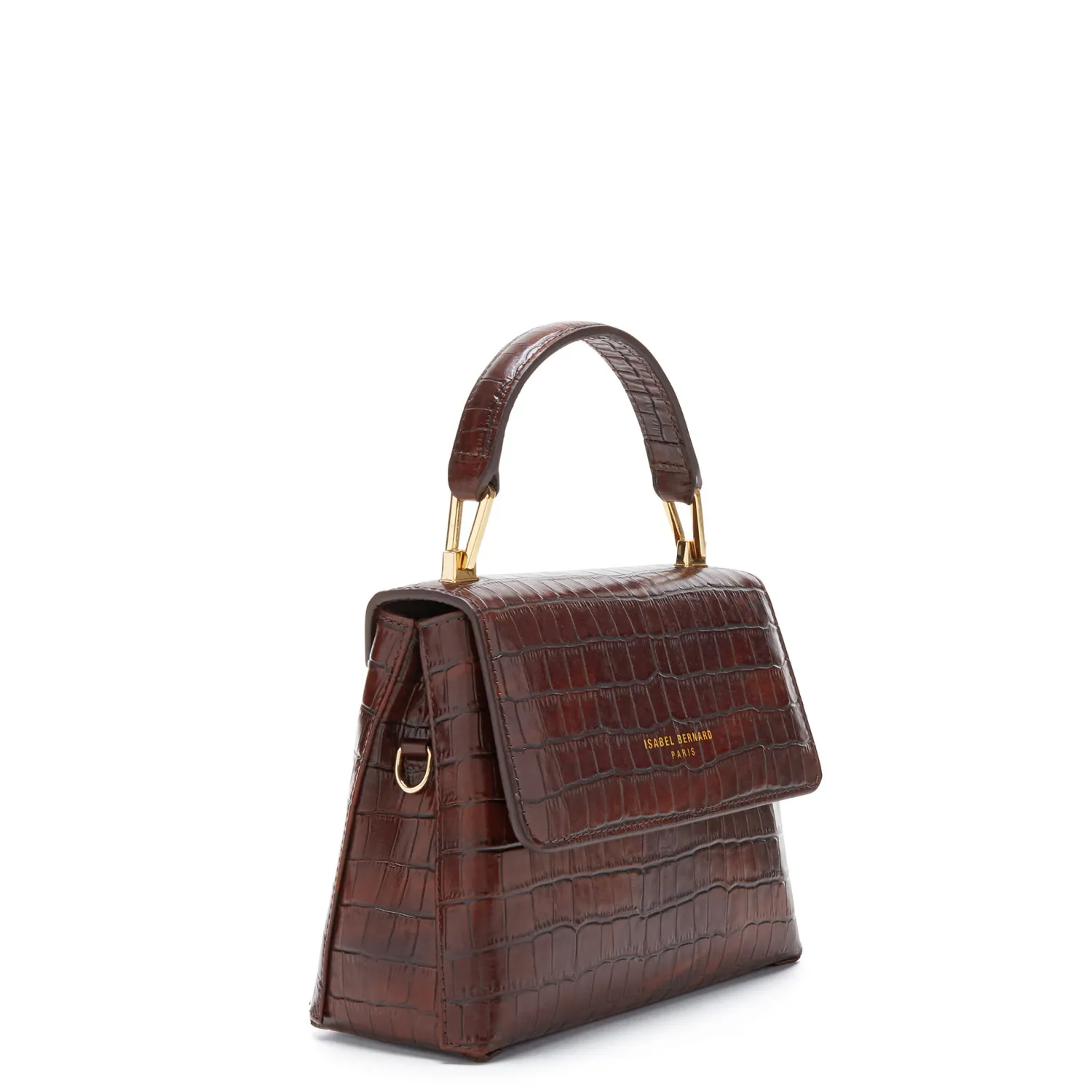 Clearance Femme Forte Heline croco bruine leren handtas van kalfsleer Handtassen | Crossbody Tassen