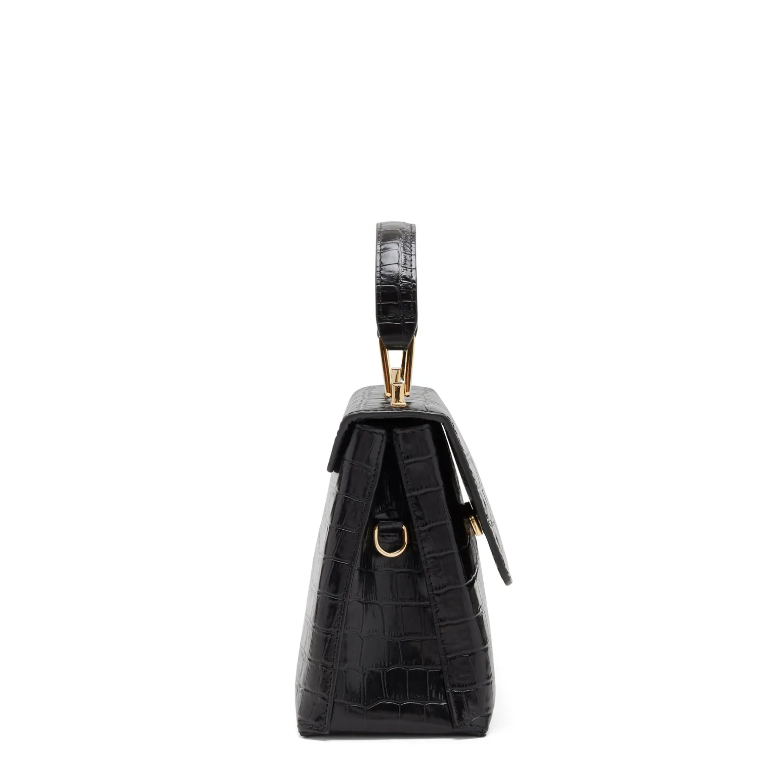 Best Sale Femme Forte Heline croco zwarte leren handtas van kalfsleer Handtassen | Crossbody Tassen