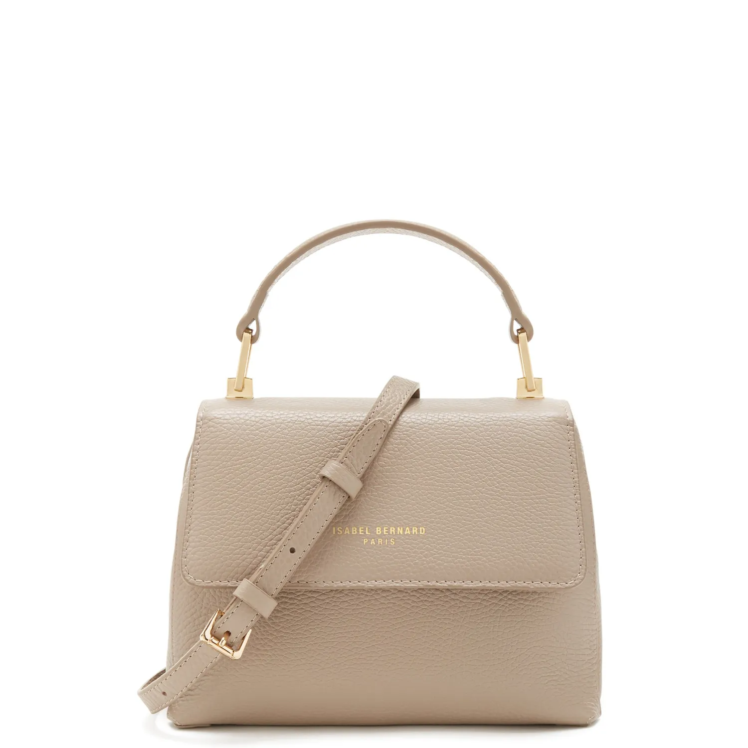 Online Femme Forte Heline taupe leren handtas van kalfsleer Handtassen | Crossbody Tassen