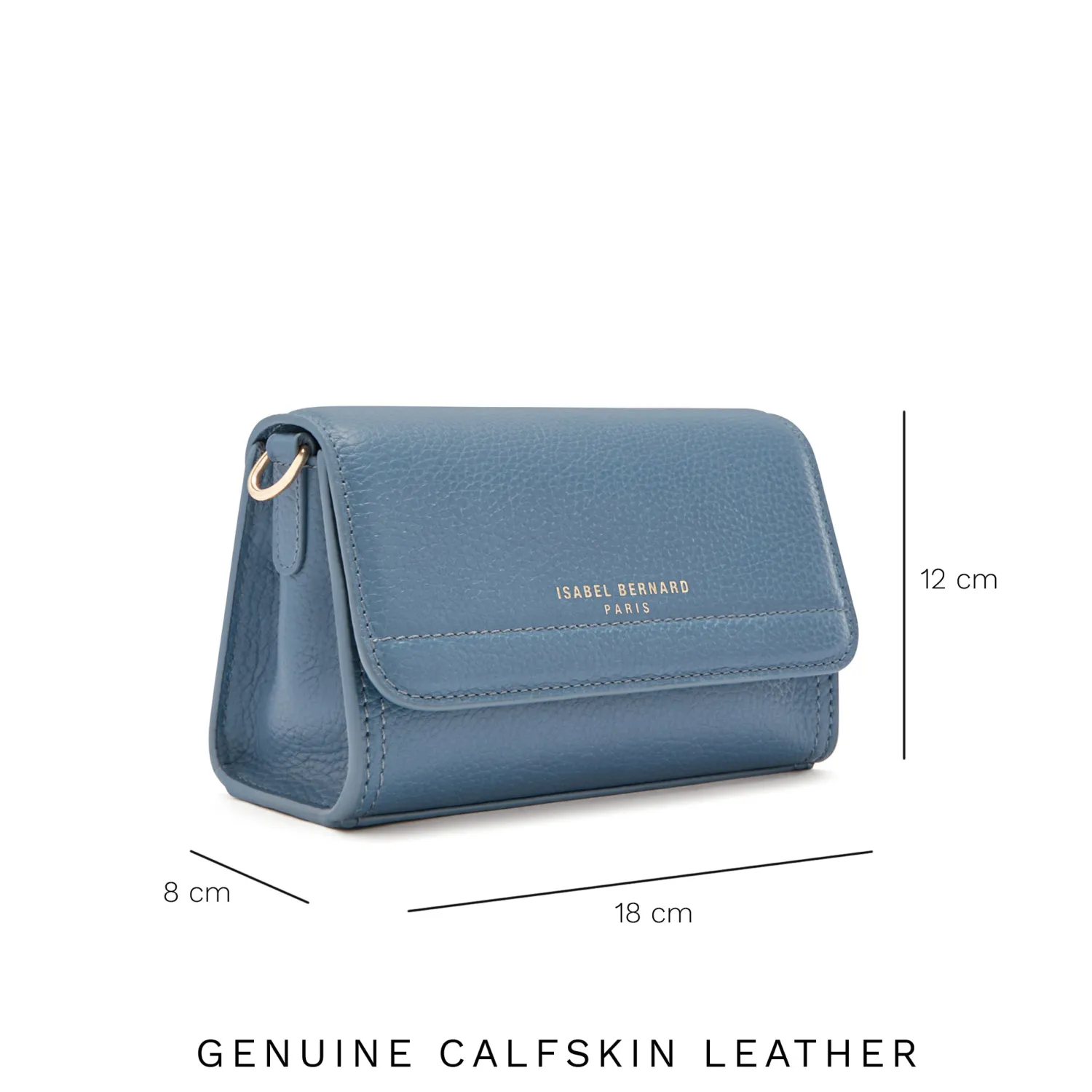 Clearance Femme Forte Kim blauwe leren crossbody tas van kalfsleer Crossbody Tassen