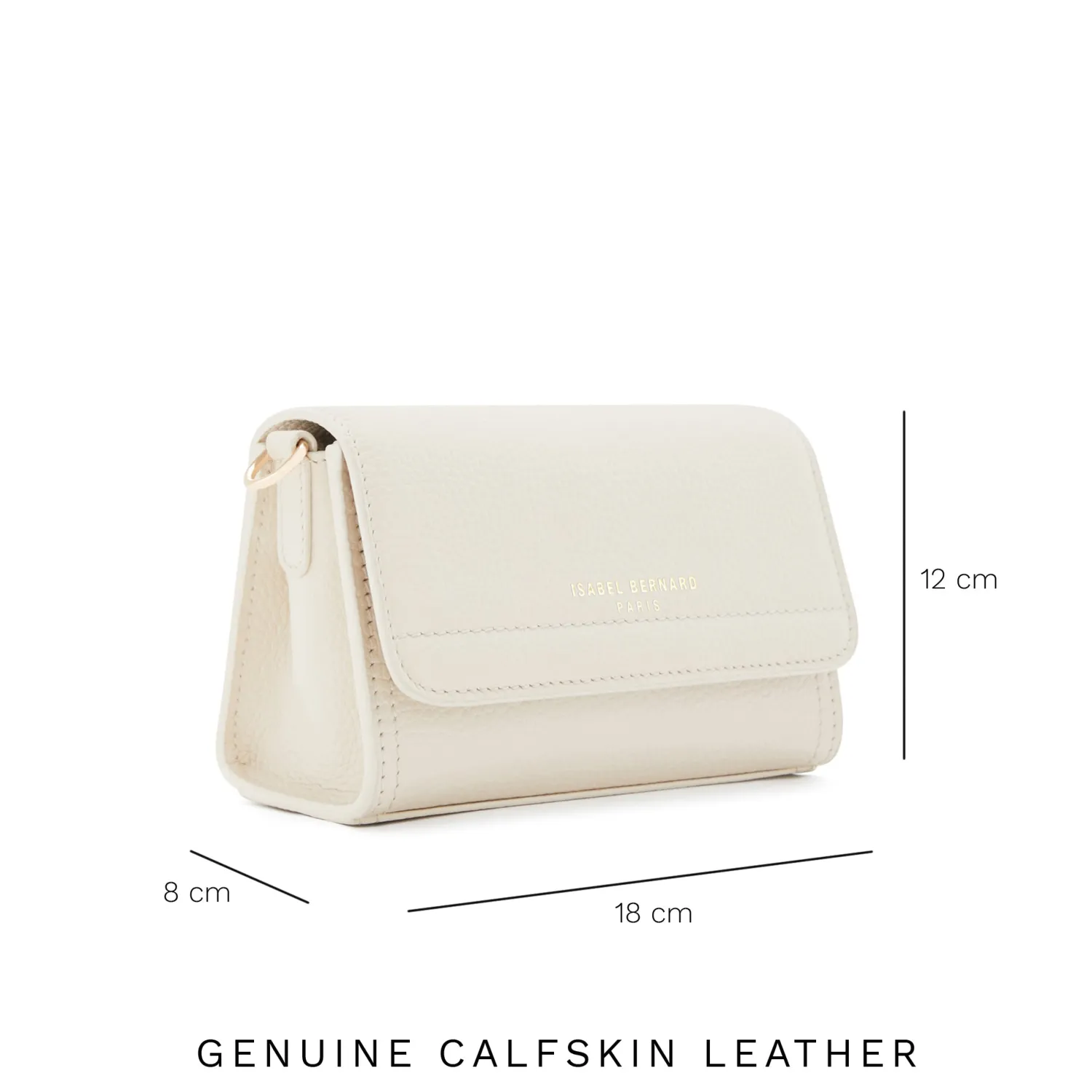 Fashion Femme Forte Kim crème leren crossbody tas van kalfsleer Crossbody Tassen