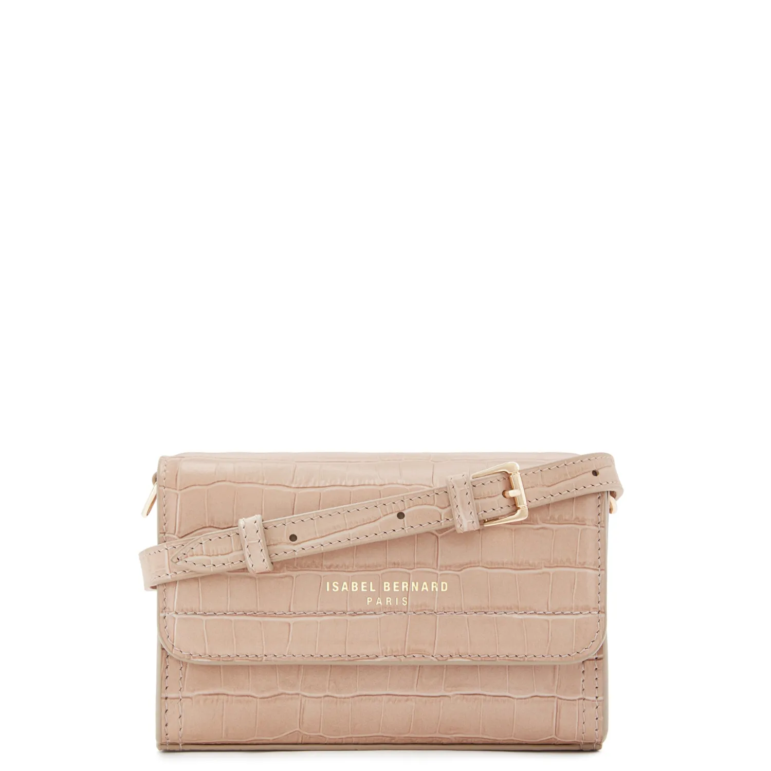 Store Femme Forte Kim croco beige leren crossbody tas van kalfsleer Crossbody Tassen
