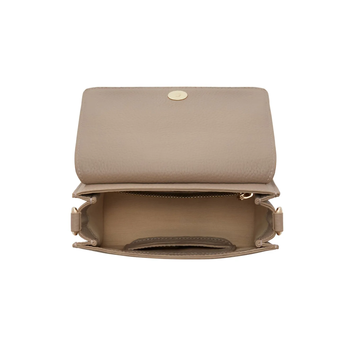 Hot Femme Forte Kim taupe leren crossbody tas van kalfsleer Schoudertassen | Crossbody Tassen